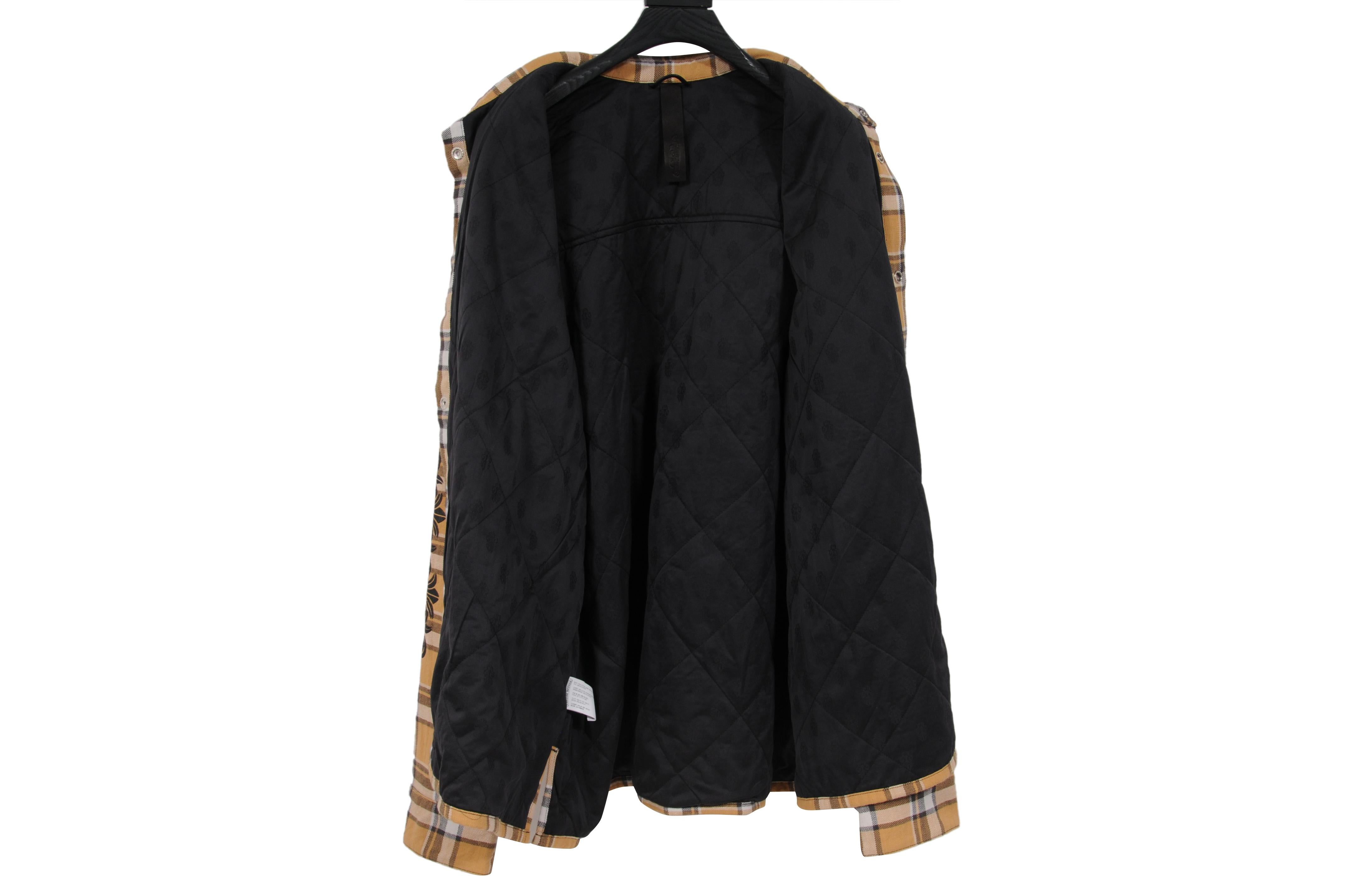 Chrome Hearts - Giacca di flanella a quadri foderata da uomo taglia XXL, gialla e nera, Up&Up in vendita 5