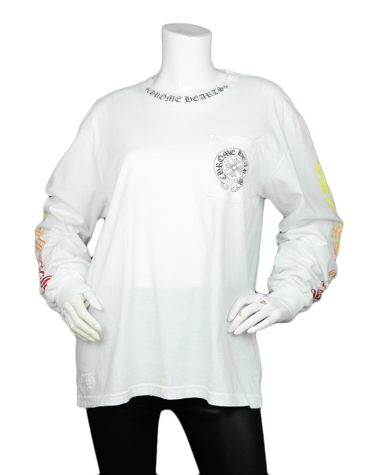 Chrome Hearts White Cotton Longsleeve T-Shirt sz L

Made In: USA
Color: White
Materials: 100% Cotton
Lining: 100% Cotton
Opening/Closure: Slip on
Overall Condition: Excellent pre-owned condition

Tag Size: Large *Please refer to measurements to