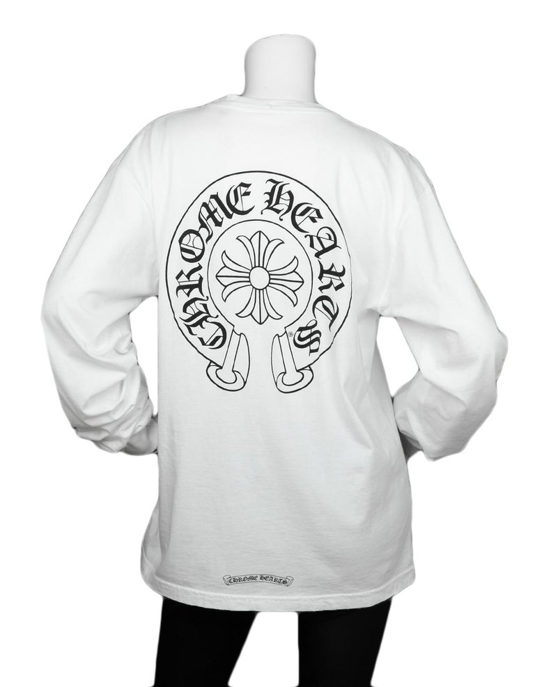 Chrome Hearts Men's/Unisex White Cotton Longsleeve T-Shirt w/ Logo