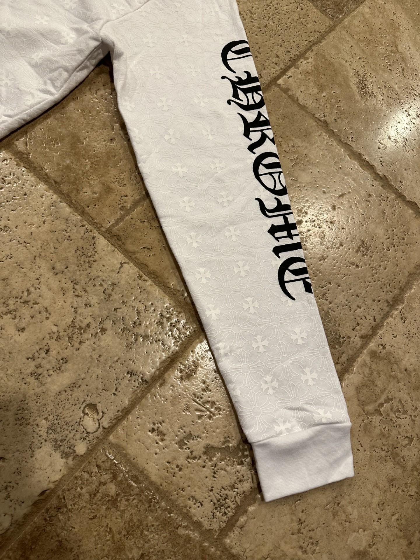 Chrome Hearts Monogram Plus Cross Logo White Zip Up Hoodie For Sale 9