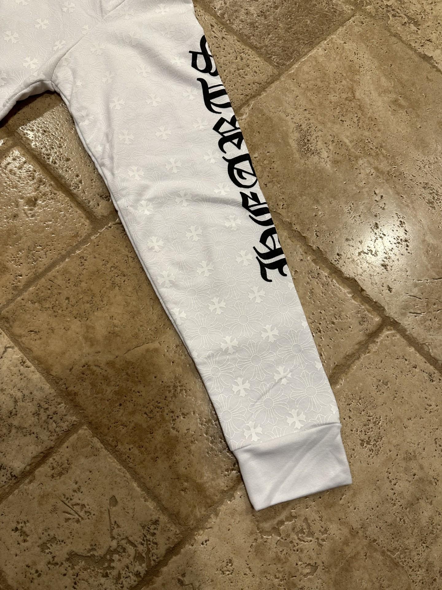 Chrome Hearts Monogram Plus Cross Logo White Zip Up Hoodie For Sale 1
