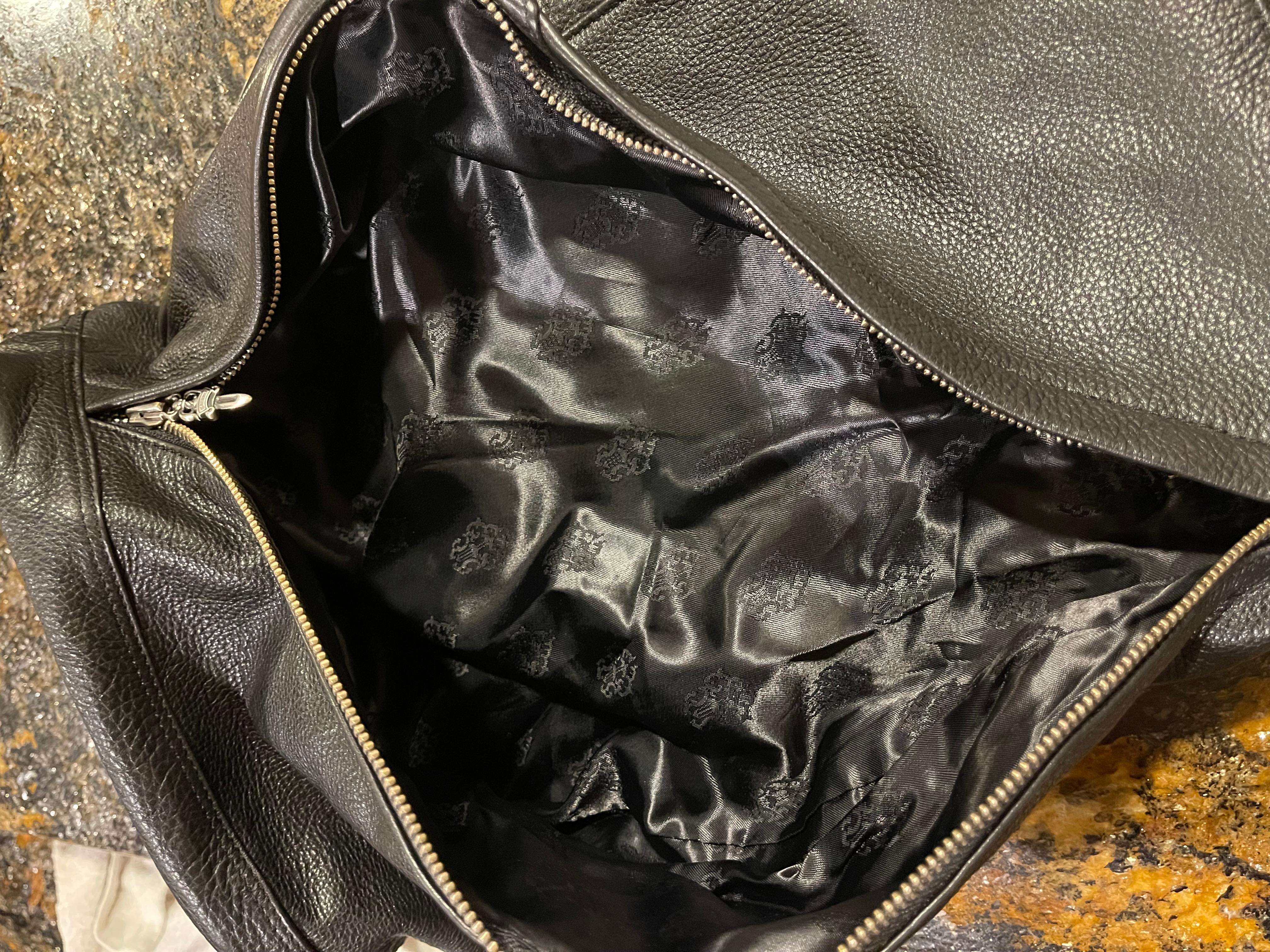 Chrome Hearts Multi Functional Duffle Black Leather Bag 2