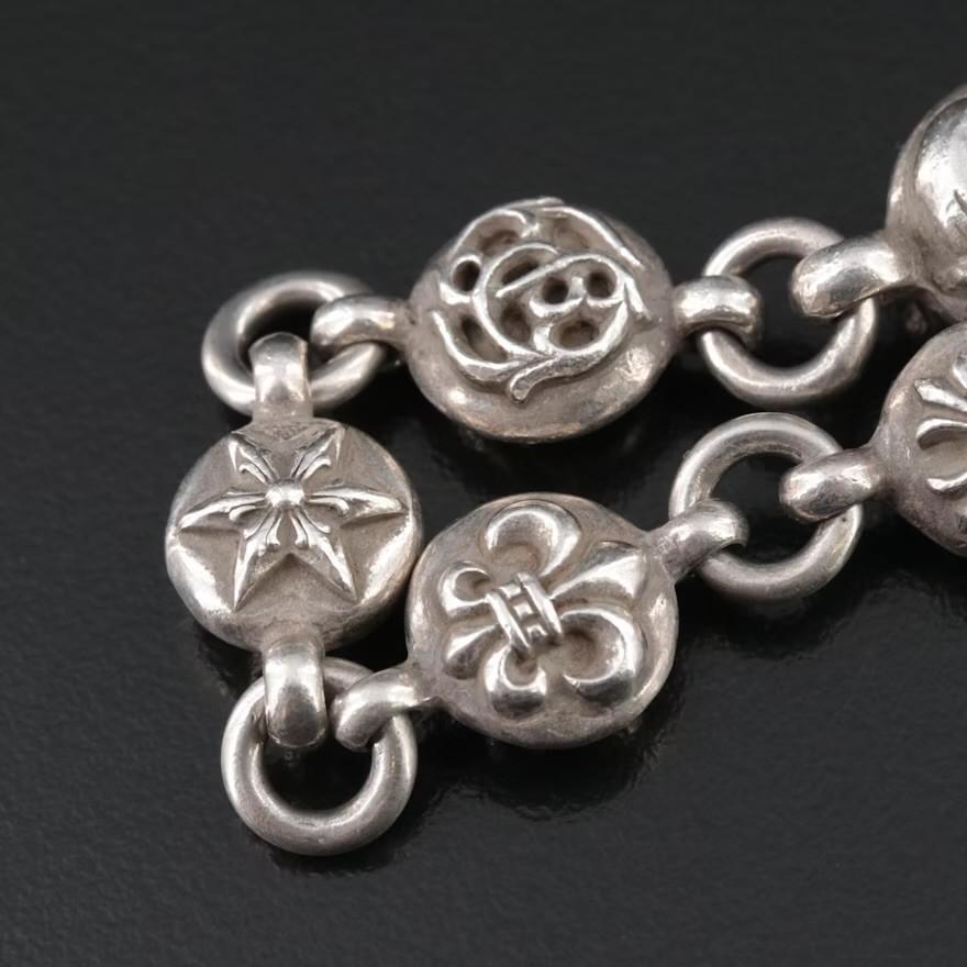 Chrome Hearts Pastilles Link Bracelet Sterling 1991 .925 In Excellent Condition In Los Angeles, CA