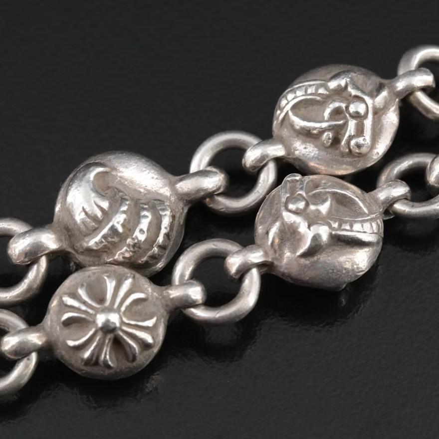 Women's or Men's Chrome Hearts Pastilles Link Bracelet Sterling 1991 .925