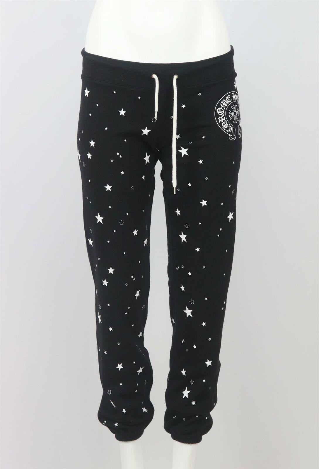 These Chrome Hearts track pants are made from star-printed cotton-jersey, they have a neat tapered shape and a comfy drawstring waist and elasticated cuffs.
Black and white cotton-jersey.
Pull on.
100% Cotton.

Size: XSmall (UK 6, US 2, FR 34, IT