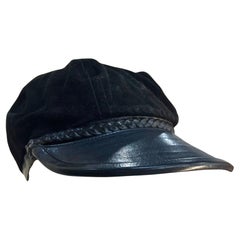 Chrome Hearts RARE Leather & Suede Fisherman Cap Sterling Silver, 1994