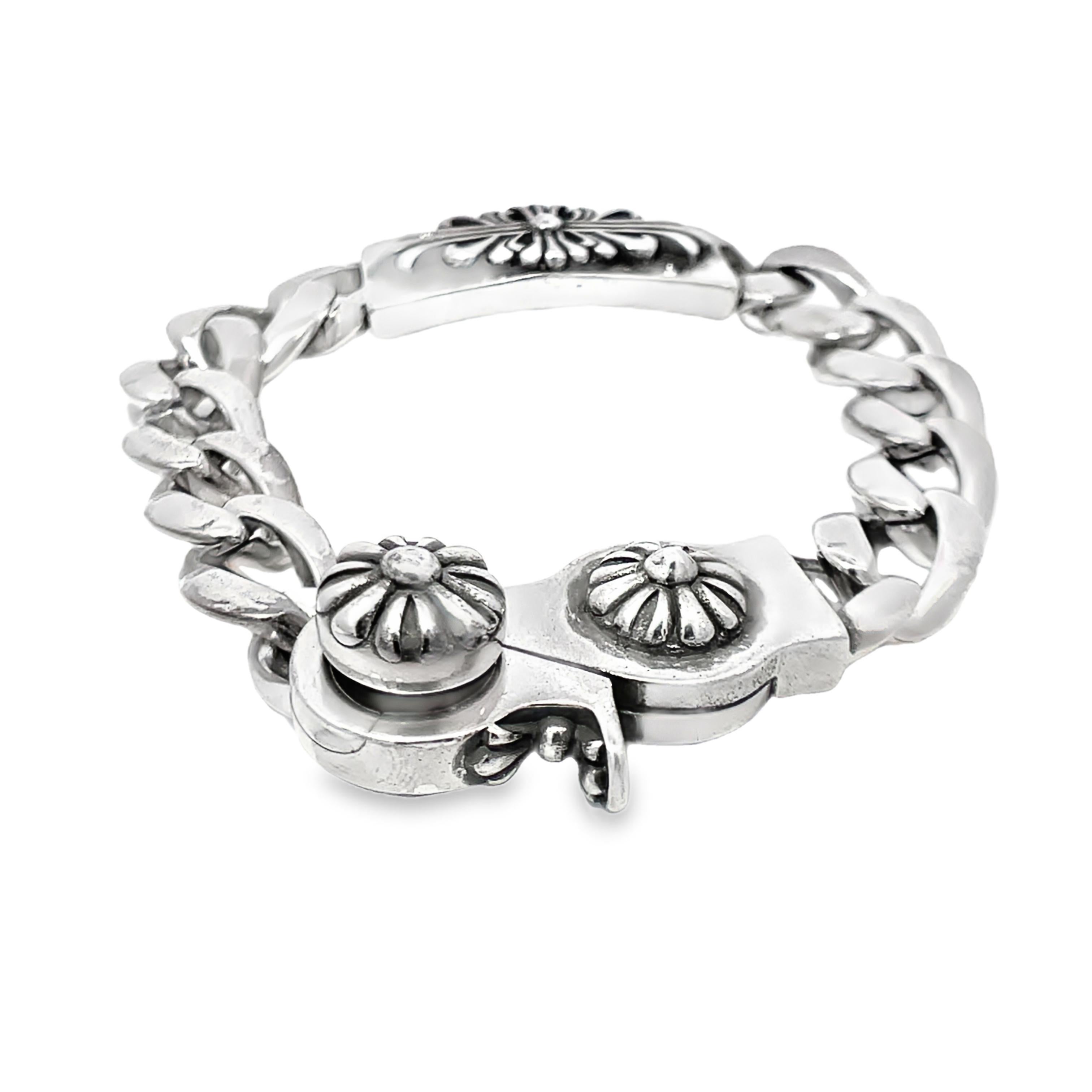 Moderno Bracciale a catena cubana Chrome Hearts S925 con chiusura a moschettone in vendita