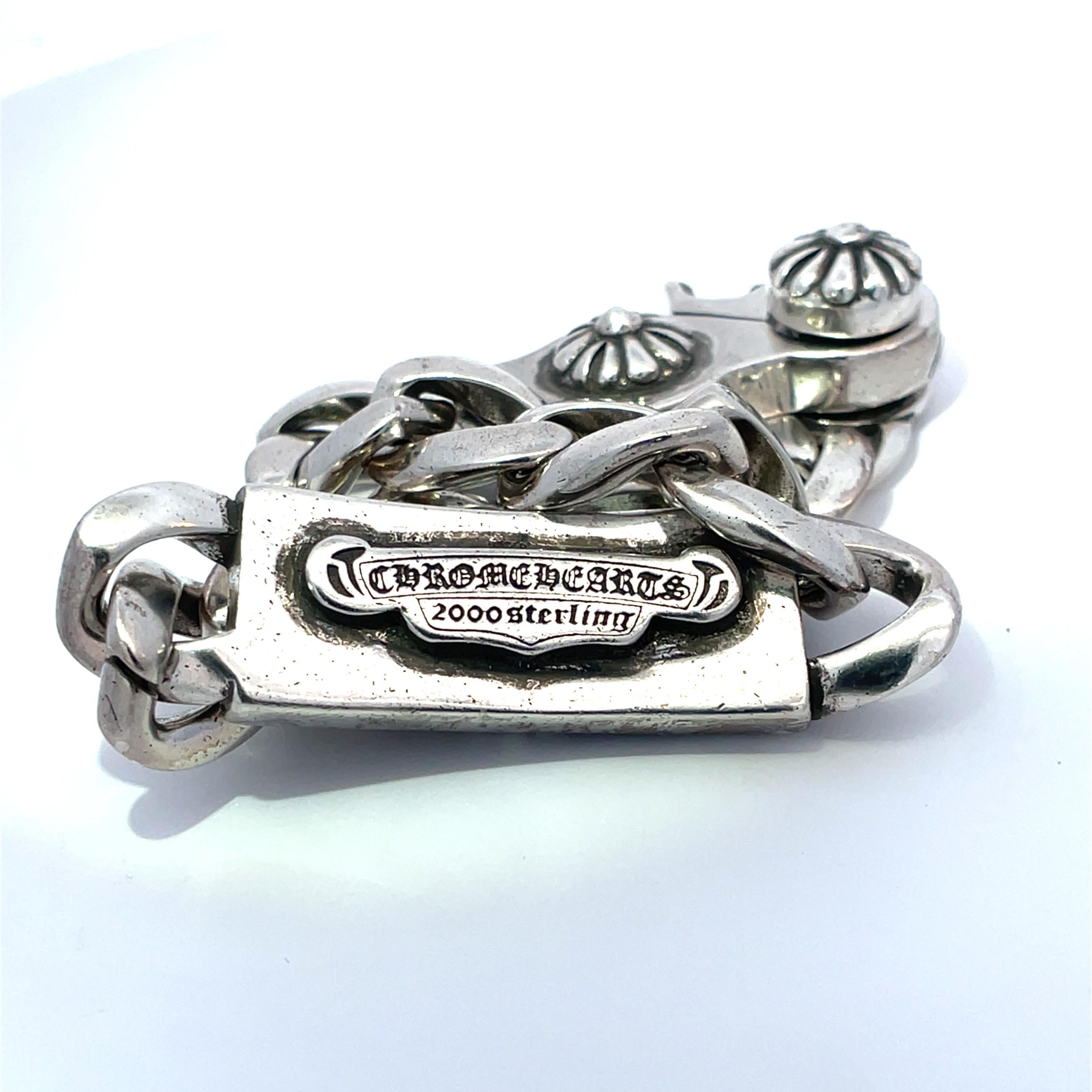 Bracciale a catena cubana Chrome Hearts S925 con chiusura a moschettone in vendita 2