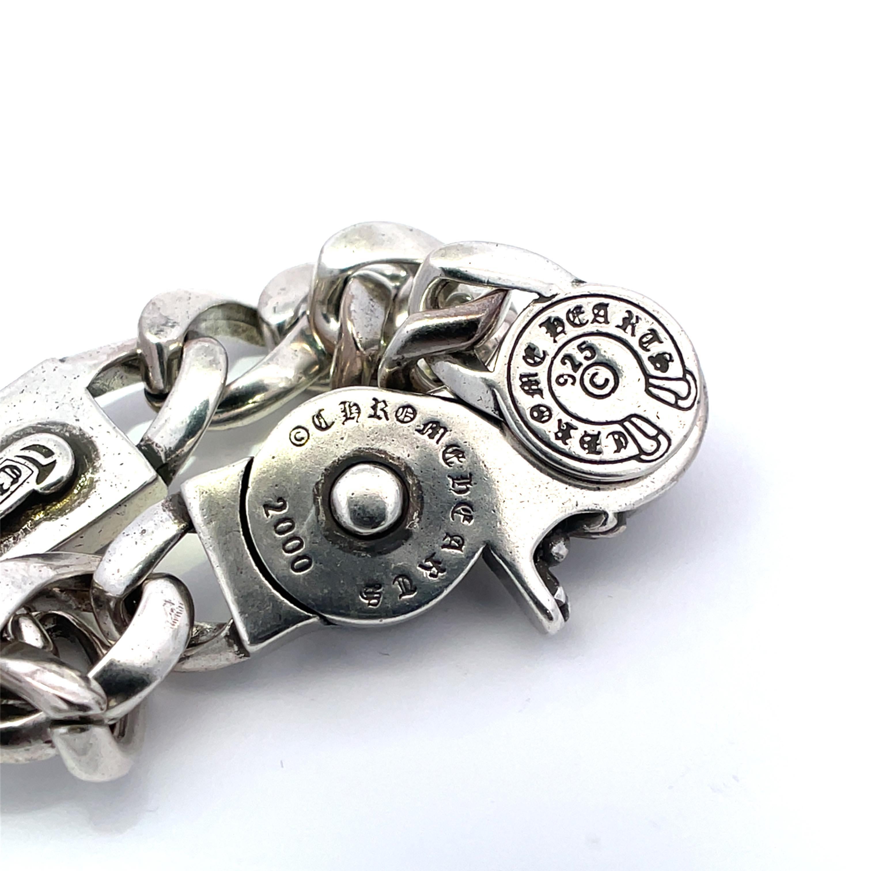 Bracciale a catena cubana Chrome Hearts S925 con chiusura a moschettone in vendita 3