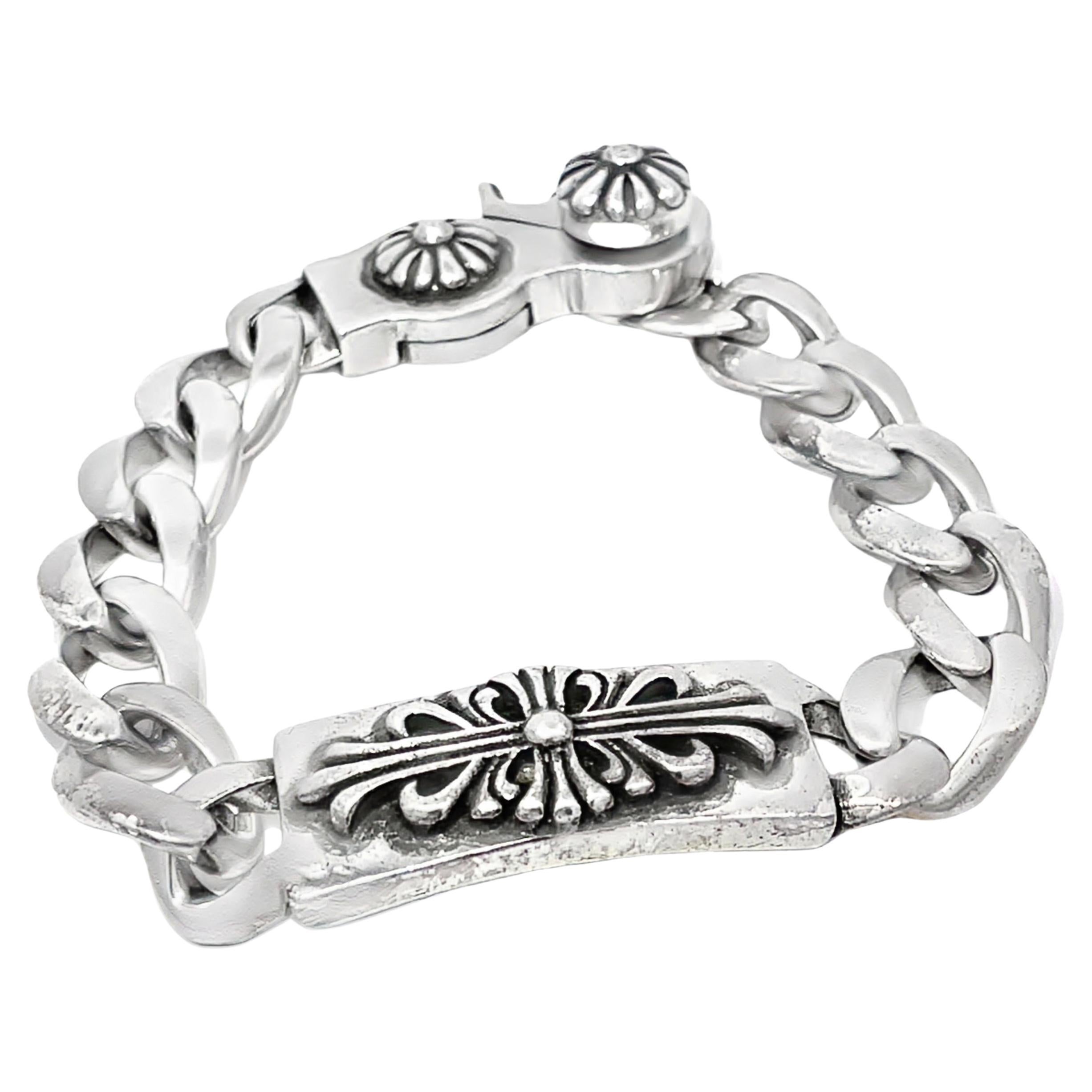 Bracciale a catena cubana Chrome Hearts S925 con chiusura a moschettone