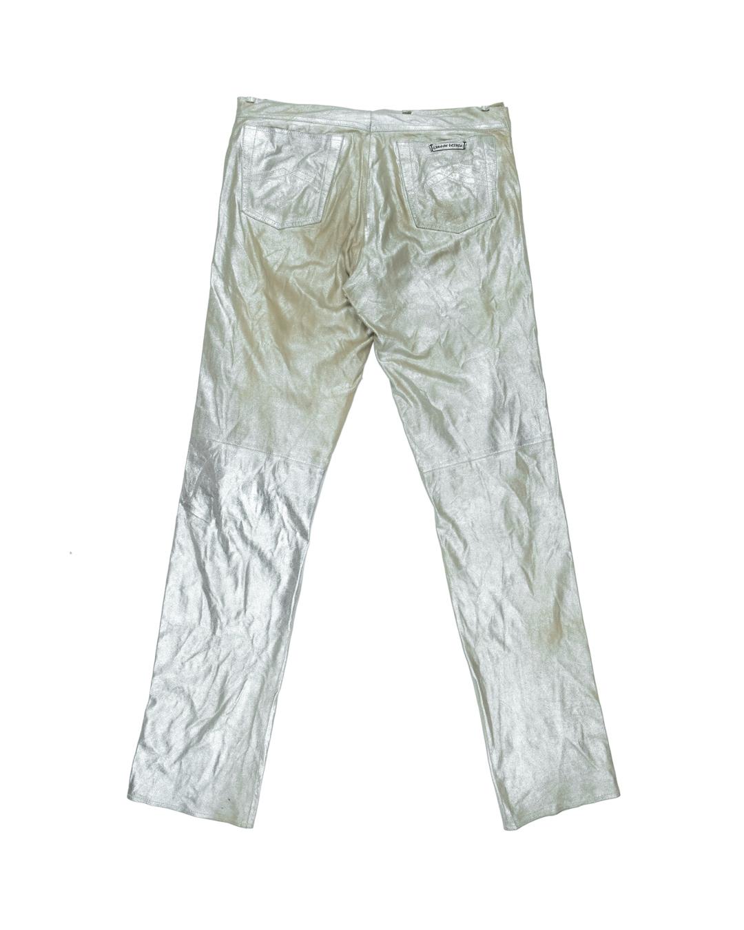 Chrome Hearts Sample Glitter Leather Pants 1 of 1 In Fair Condition In Beverly Hills, CA