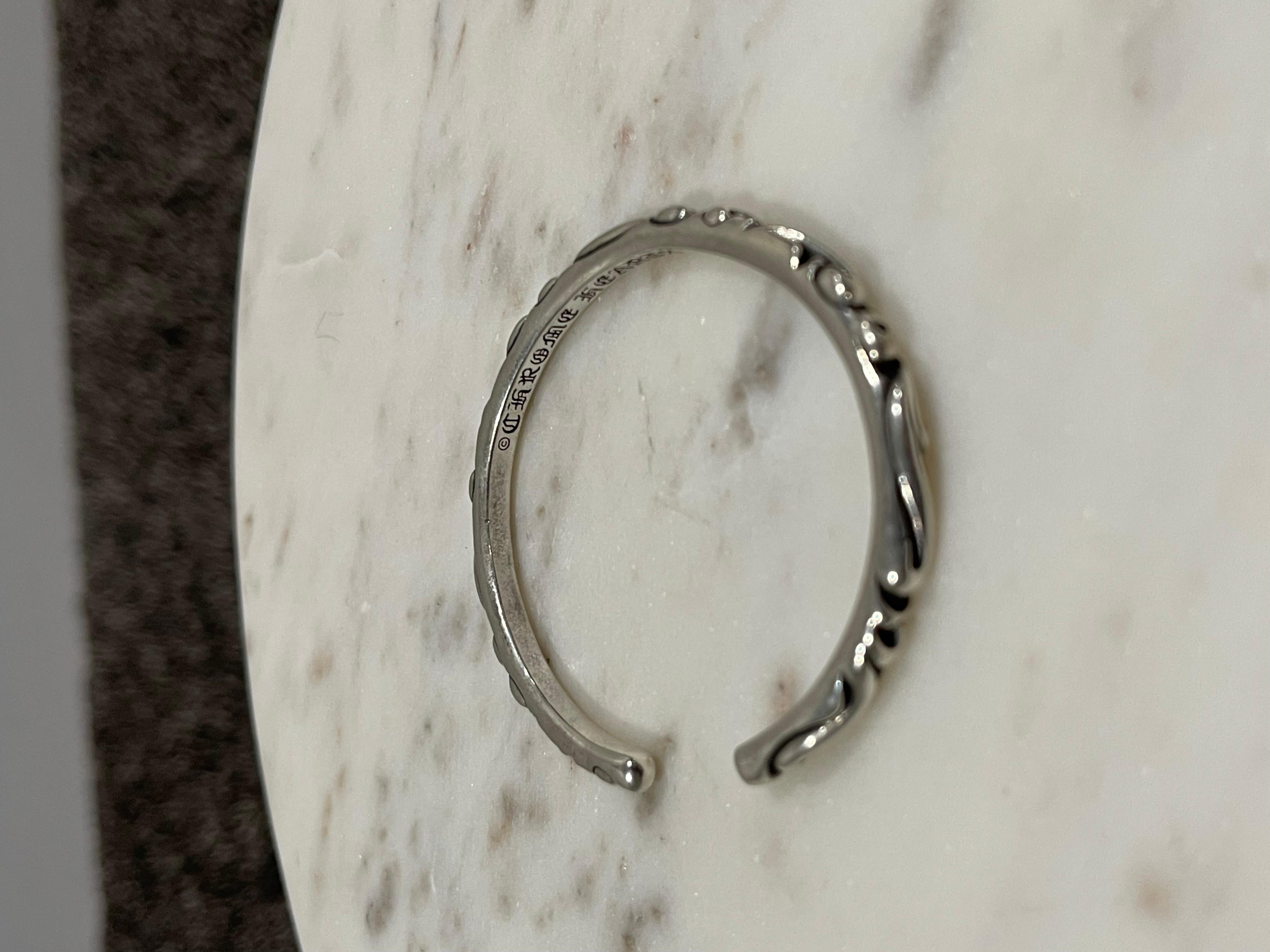 Chrome Hearts Scroll Bangle Silver Bracelet For Sale 1