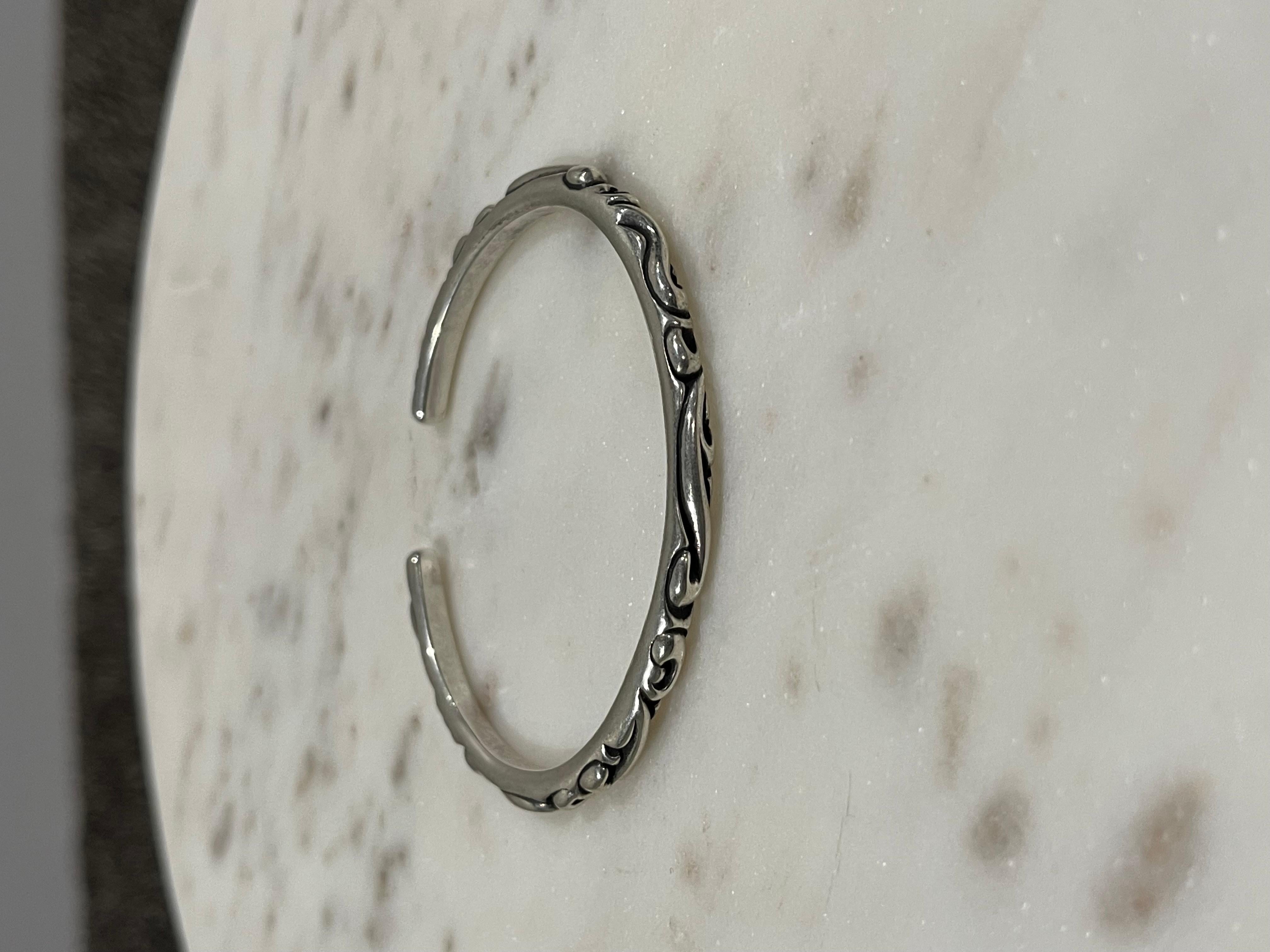 Chrome Hearts Scroll Bangle Silver Bracelet For Sale 2