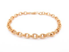 Chrome Hearts Scroll Cable Oval Link 22 Karat Gold Chain Bracelet