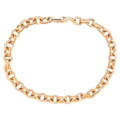 Chrome Hearts Scroll Cable Oval Link 22 Karat Gold Chain Bracelet