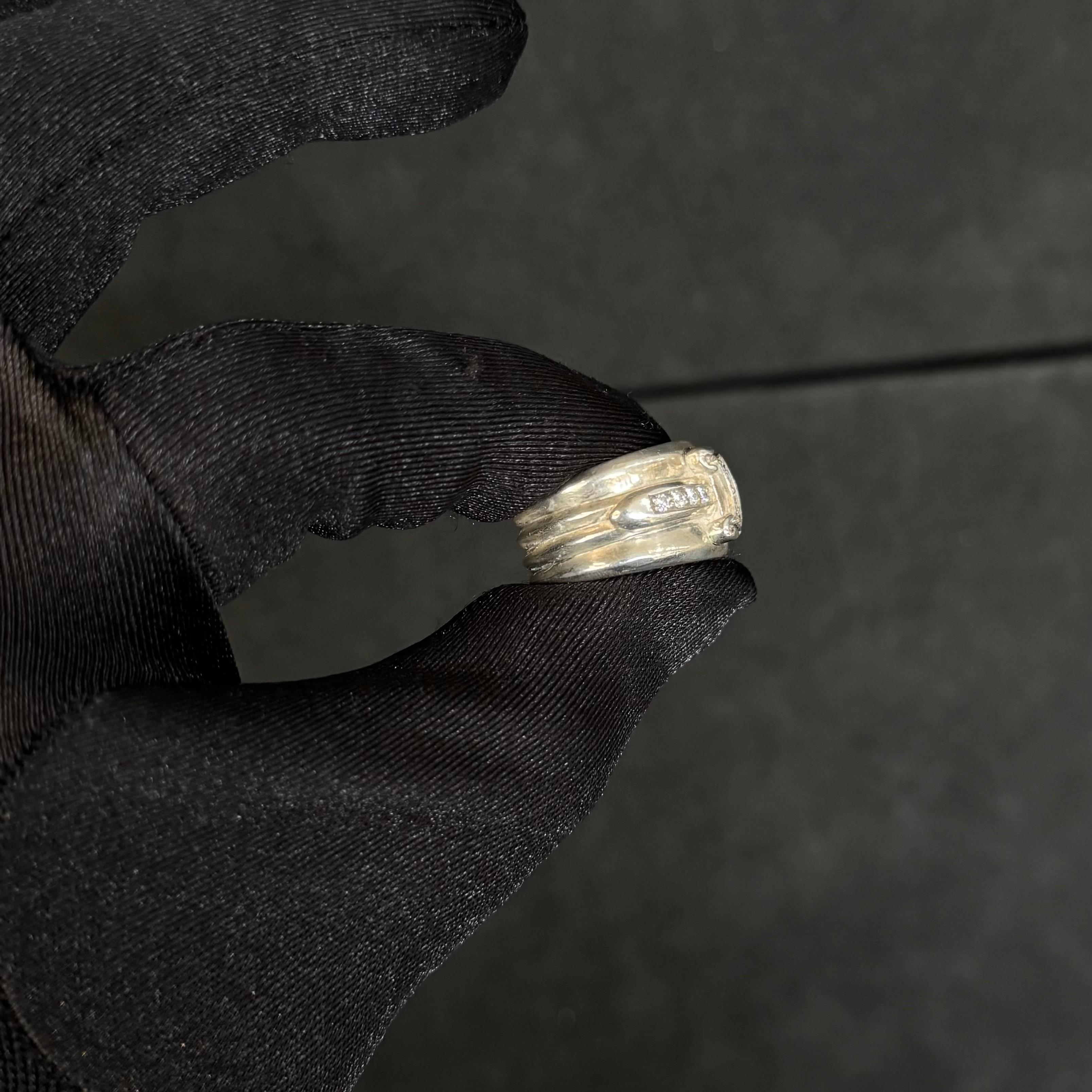 da uomo o donna Anello con pugnale in argento e diamanti Chrome Hearts - Argento 925 (1992) in vendita
