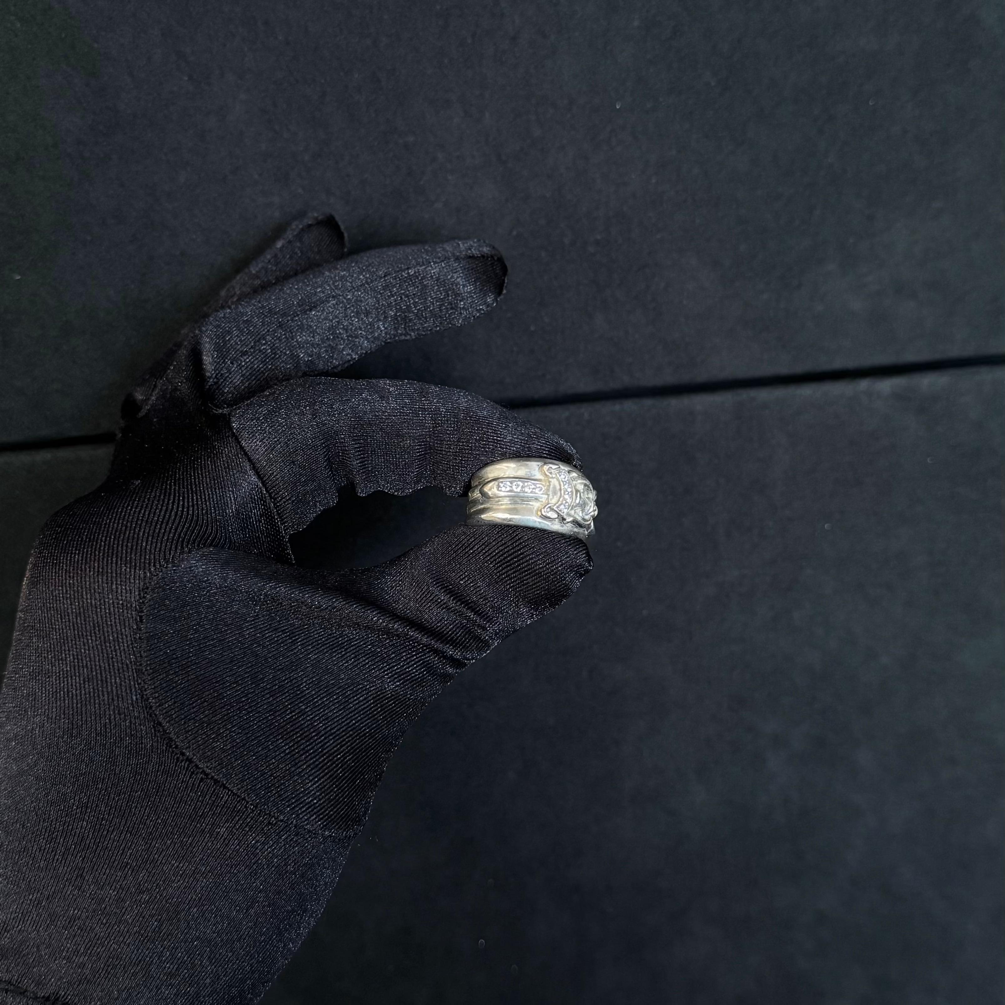 Anello con pugnale in argento e diamanti Chrome Hearts - Argento 925 (1992) in vendita 1
