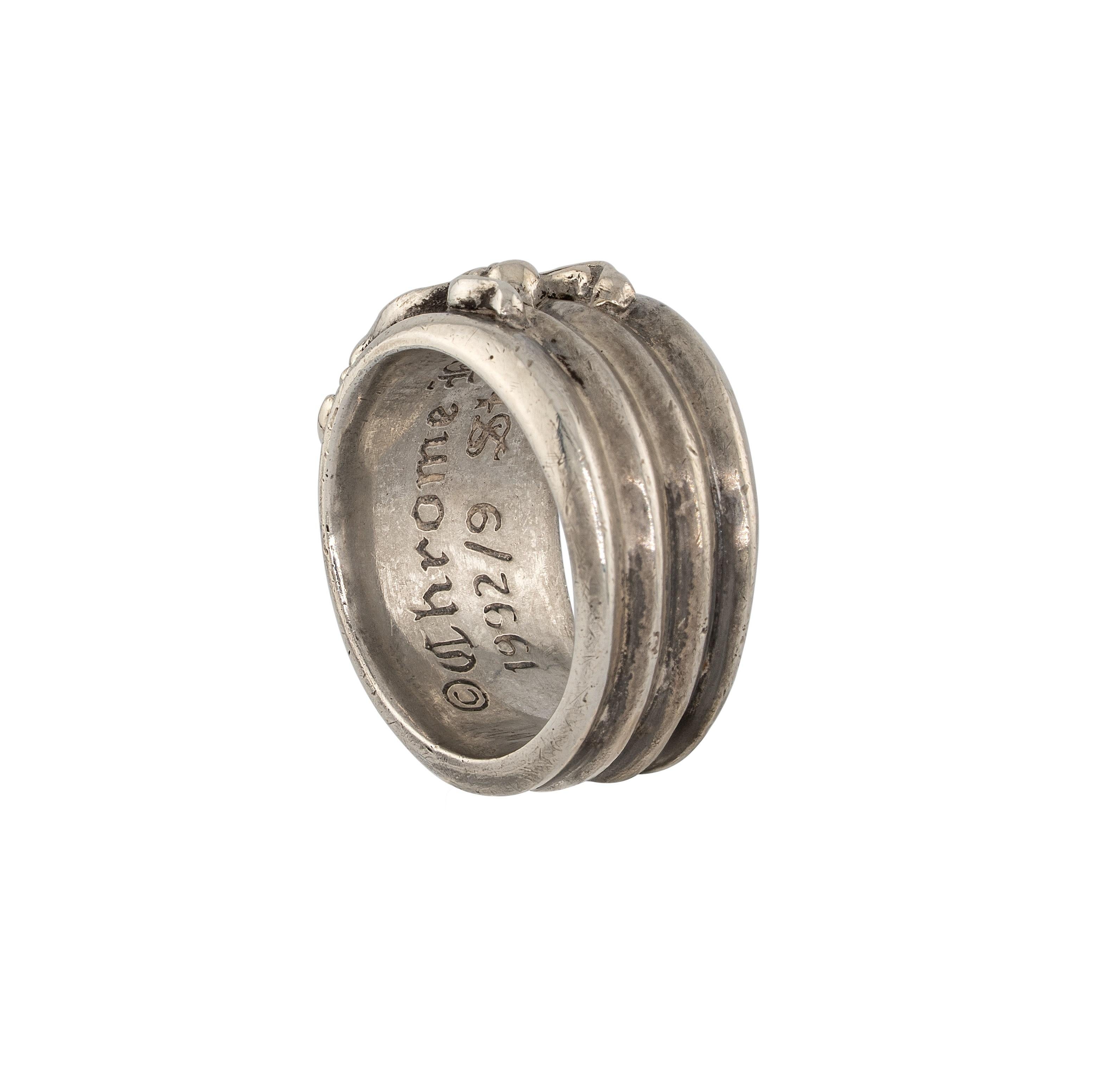 Anello con pugnale in argento e diamanti Chrome Hearts - Argento 925 (1992) in vendita 3