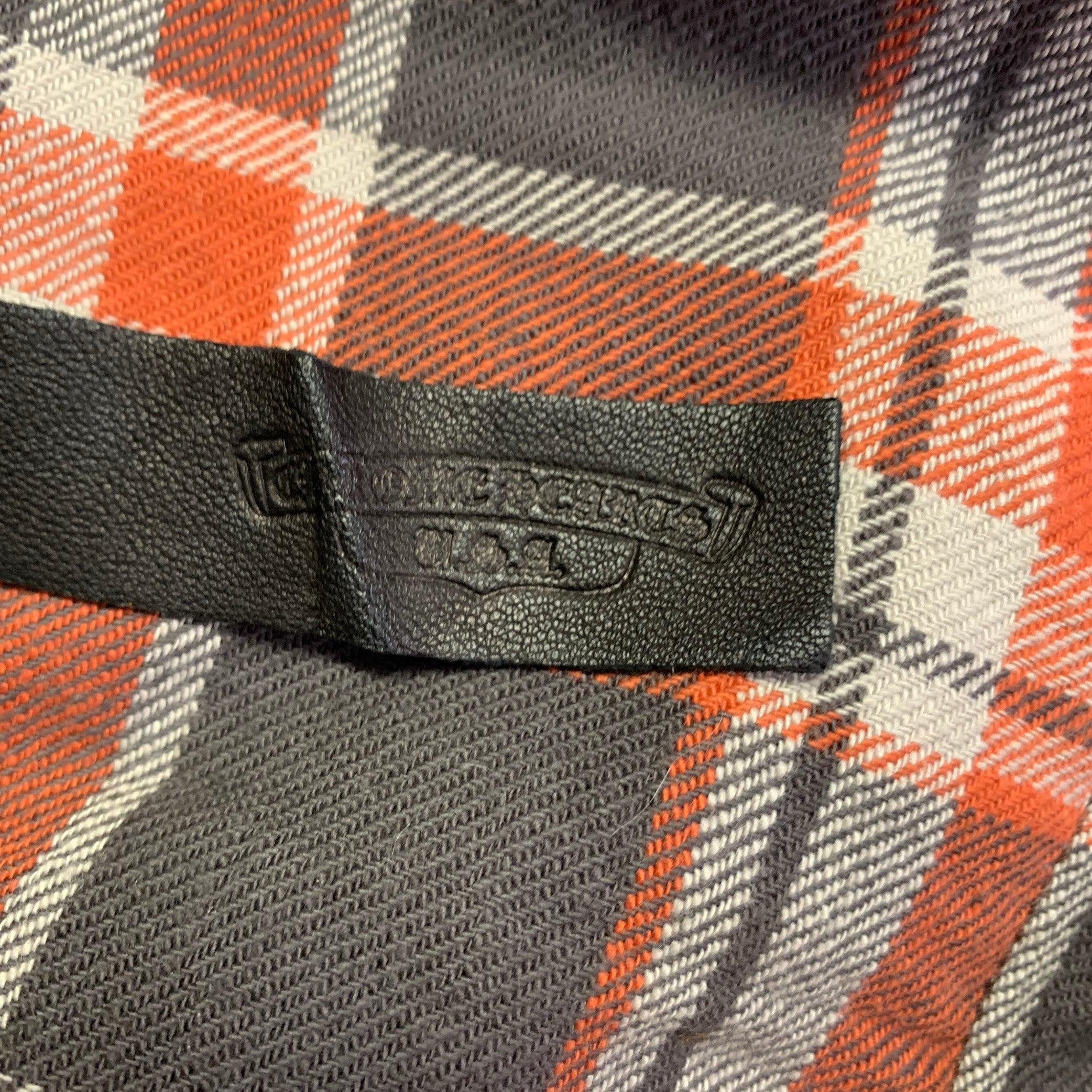 CHROME HEARTS Größe S Braun Orange Gelb Baumwolle kariertes Hemd im Angebot 1