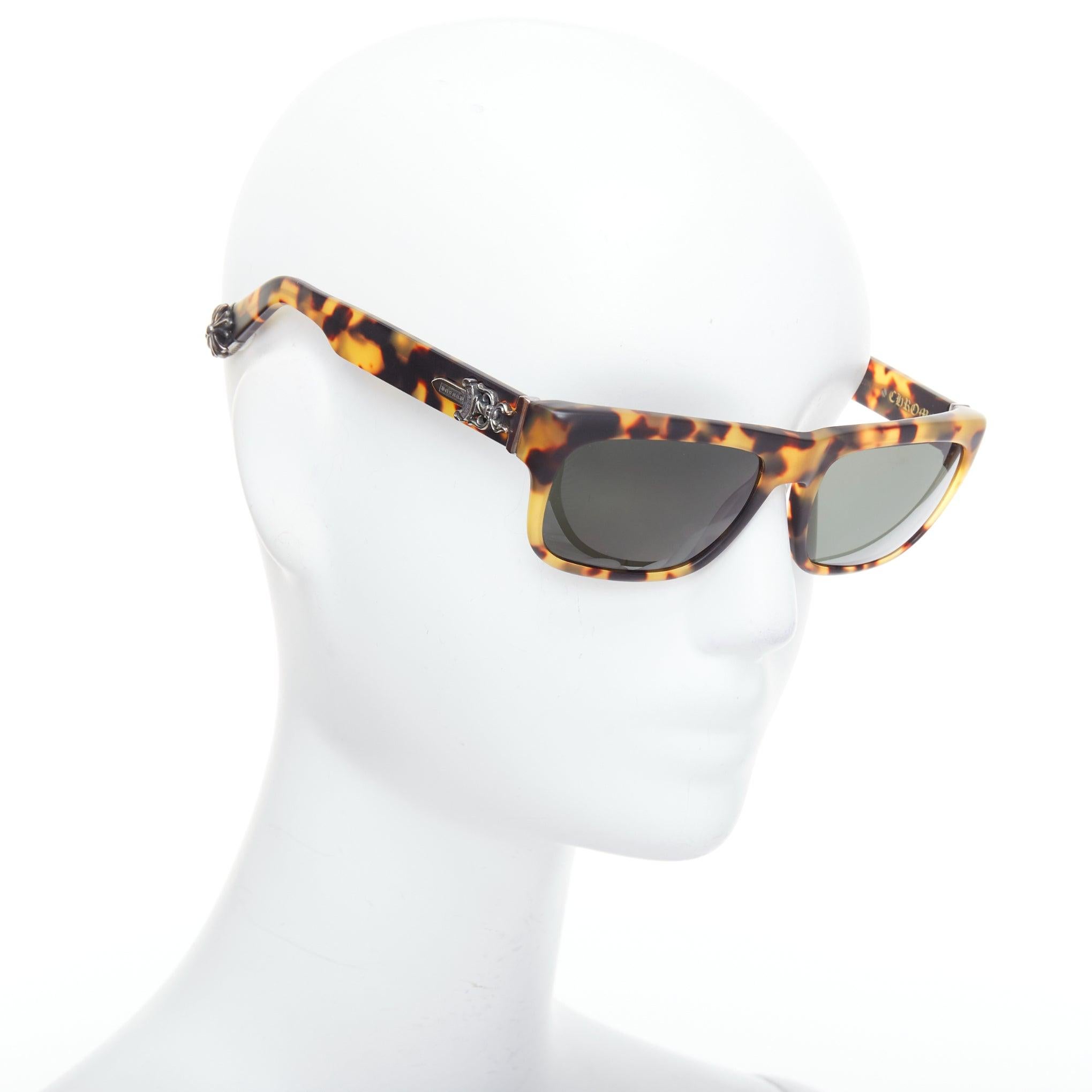 Silver CHROME HEARTS Sluss Bussin silver dagger sword amber sunglasses For Sale