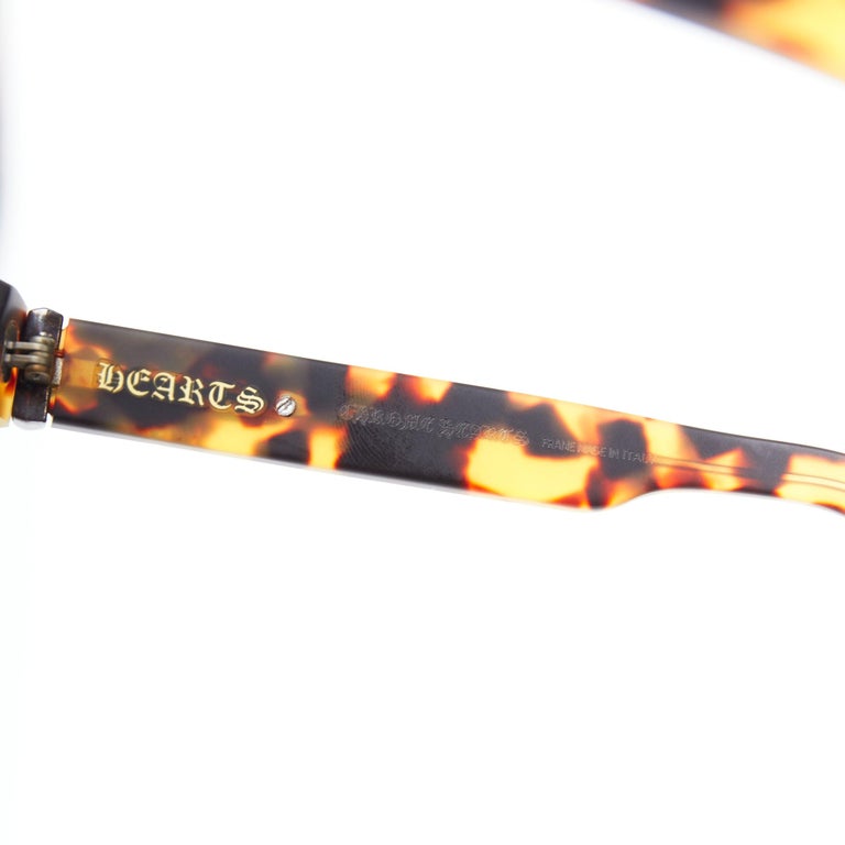 Lunettes De Soleil Chrome Hearts 'Sluss Bussin' - Teinte Ambre, Monture Résine Brune - Occasion Très Bon État
