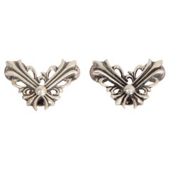 Used CHROME HEARTS sterling silver COLLAR PINS Set of 2