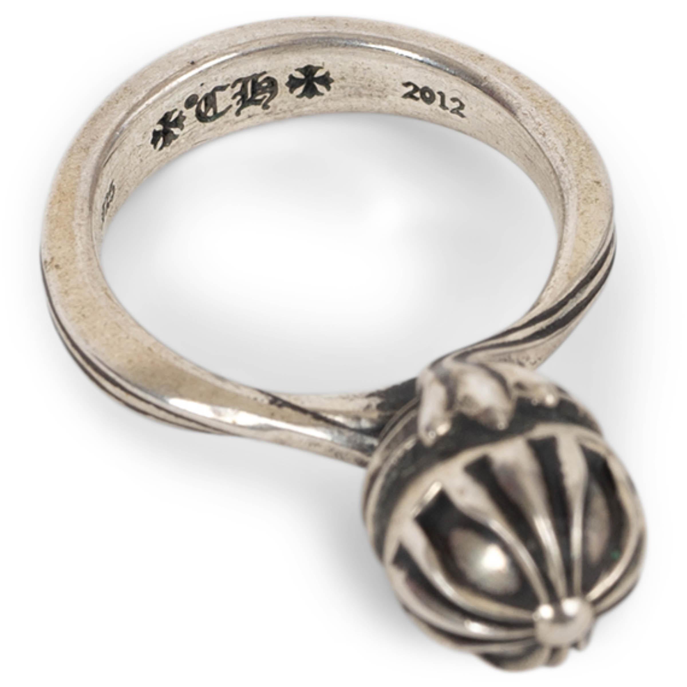 Anello CHROME HEARTS in argento sterling CROSSTAIL BALL Sz 7 in vendita 1
