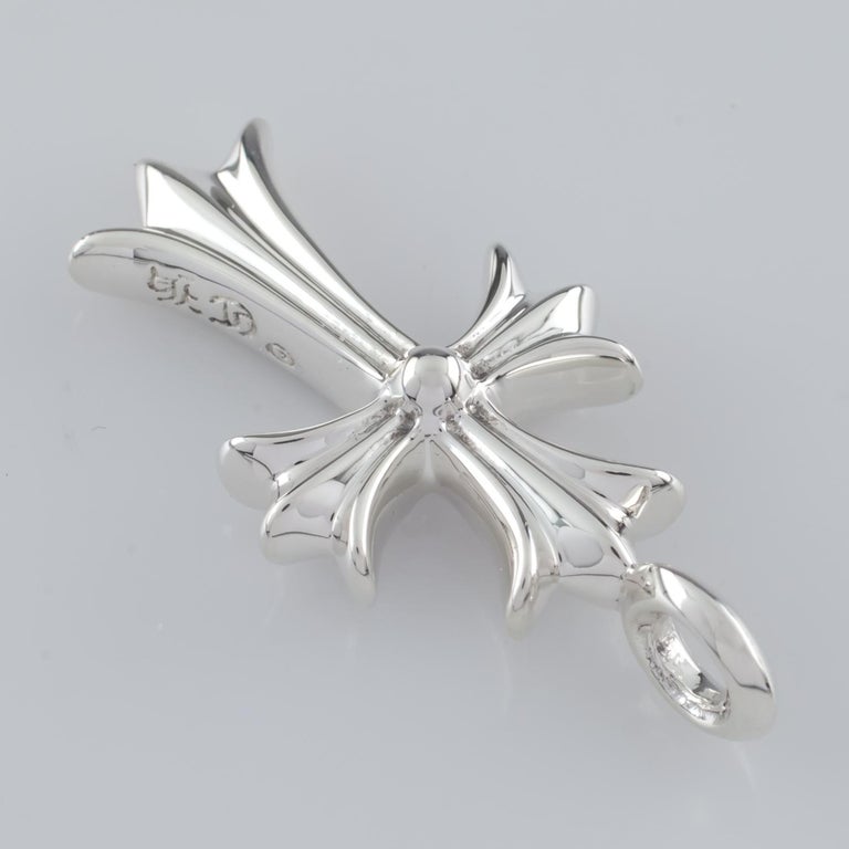 Chrome Hearts Sterling Silver Diamond Cross Pendant 0.45 Carat at
