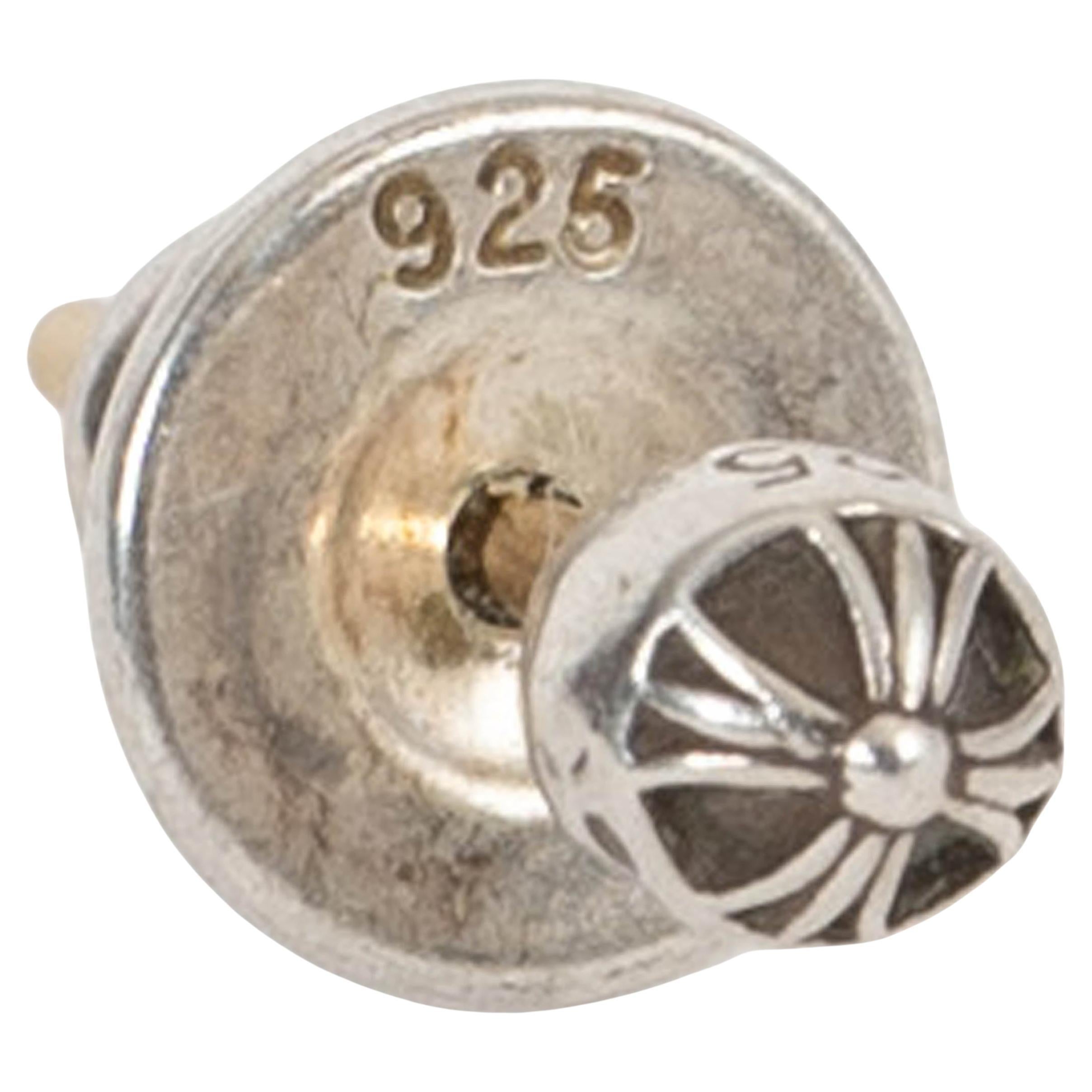 Orecchino CHROME HEARTS in argento sterling MINI CROSS BALL (singolo) in vendita