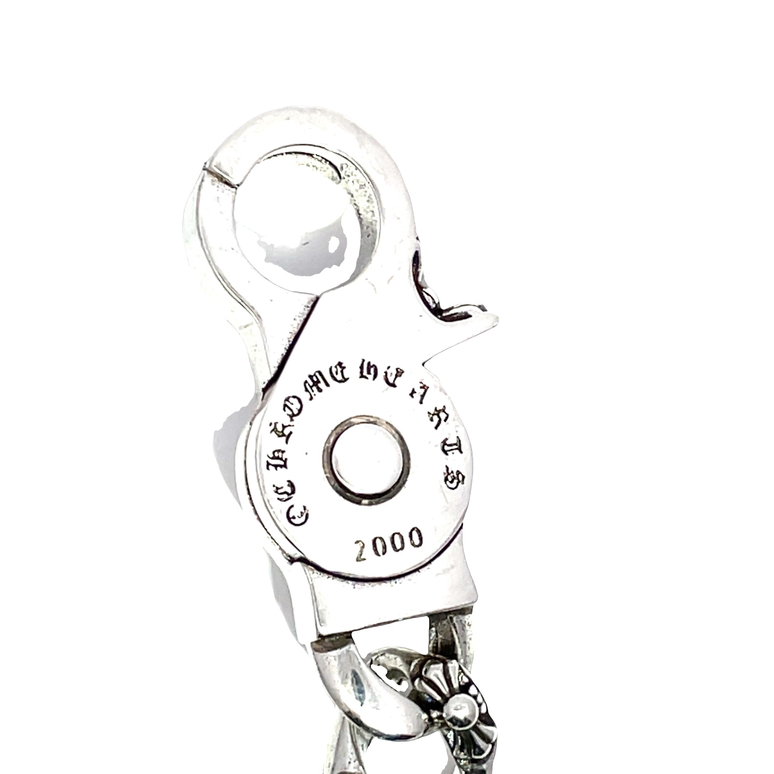 Women's or Men's Chrome Hearts Style Vintage Cuban Chain Bracelet For Sale