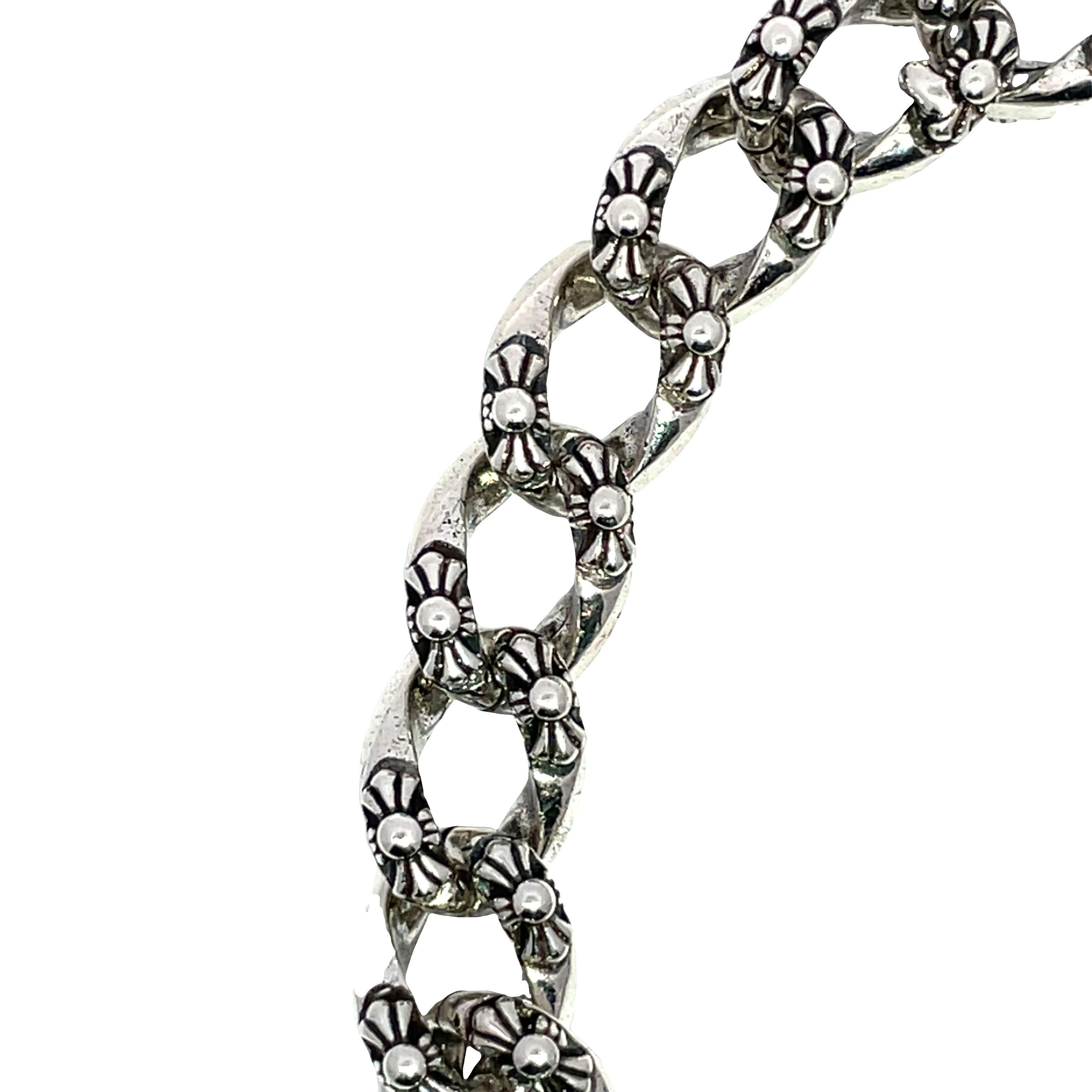 Chrome Hearts Style Vintage Cuban Chain Bracelet For Sale 2