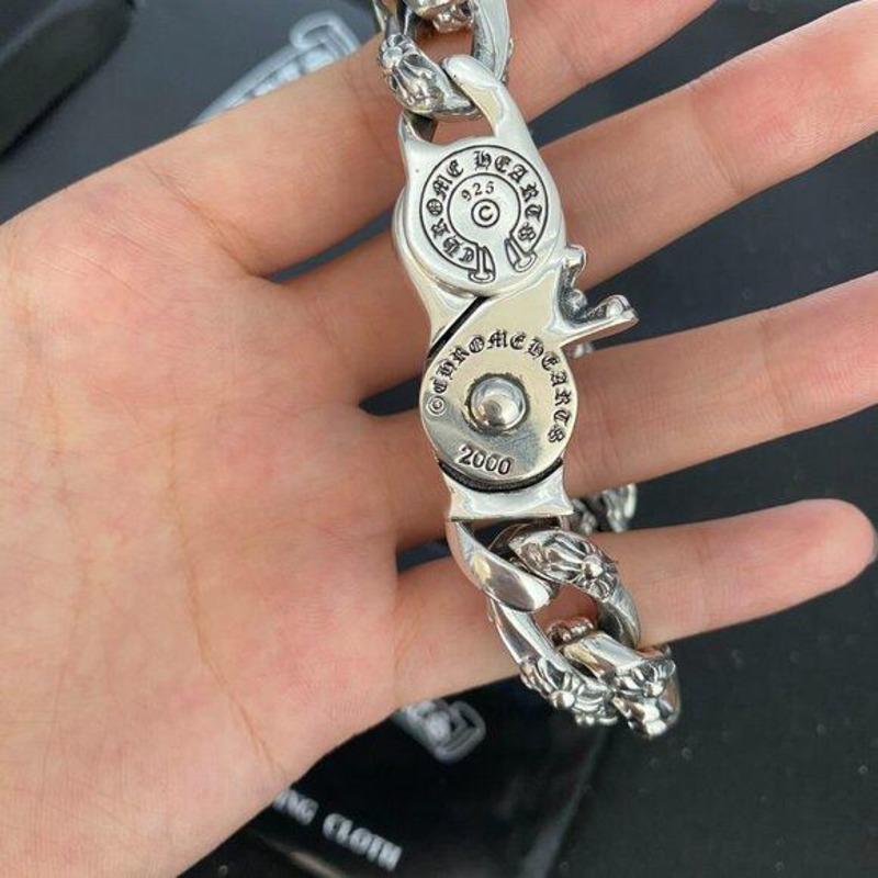 Chrome Hearts Style Vintage Cuban Chain Bracelet For Sale 5