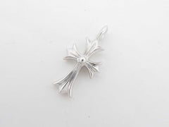Chrome Hearts Tiny Fat Cross 18 Karat White Gold Diamond Pendant