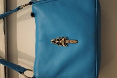 Chrome hearts turquoise leather bag