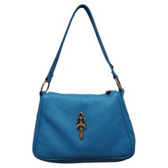 Chrome hearts turquoise leather bag
