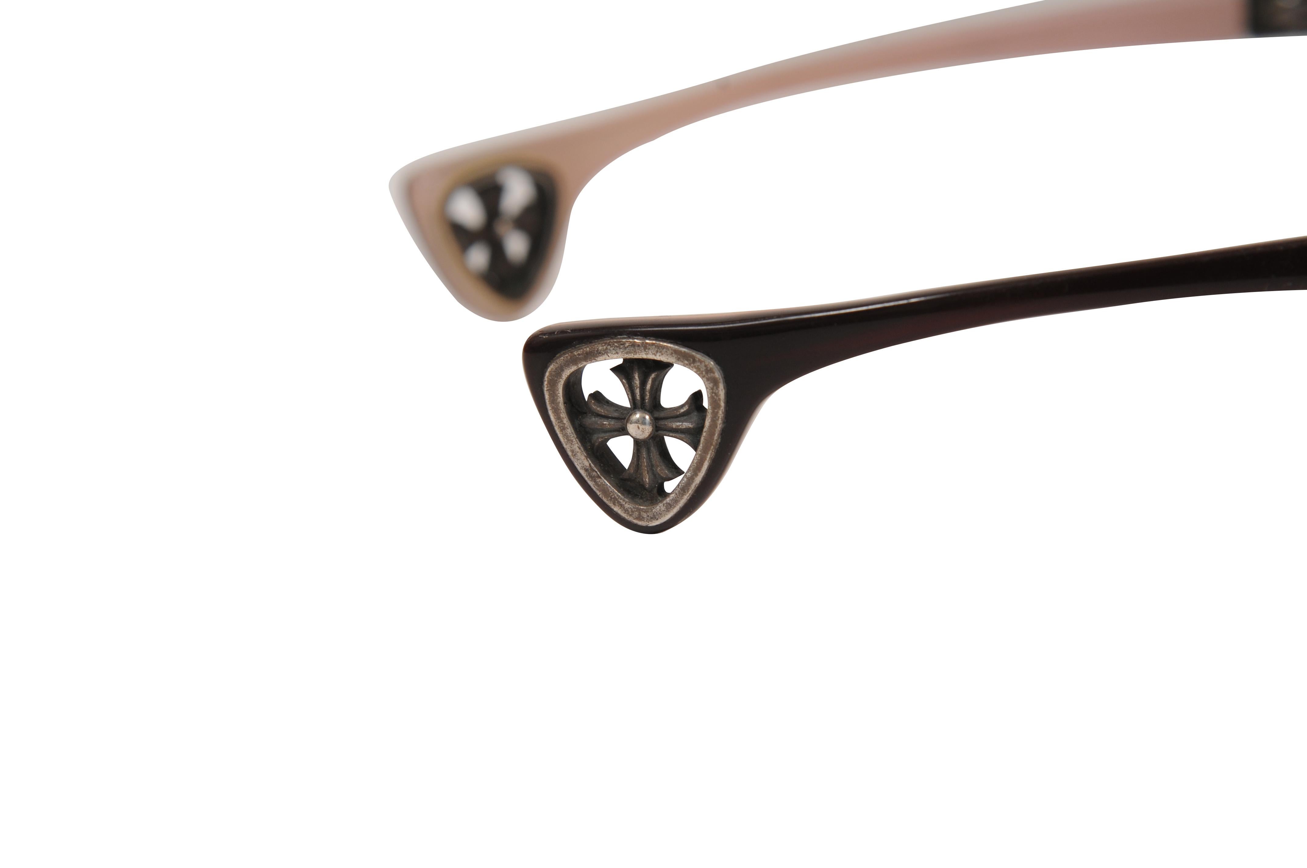 Chrome Hearts Vintage Warm Lunch Sonnenbrille SchwarzRosa Kreuz 925 Silber Schmetterling im Angebot 1