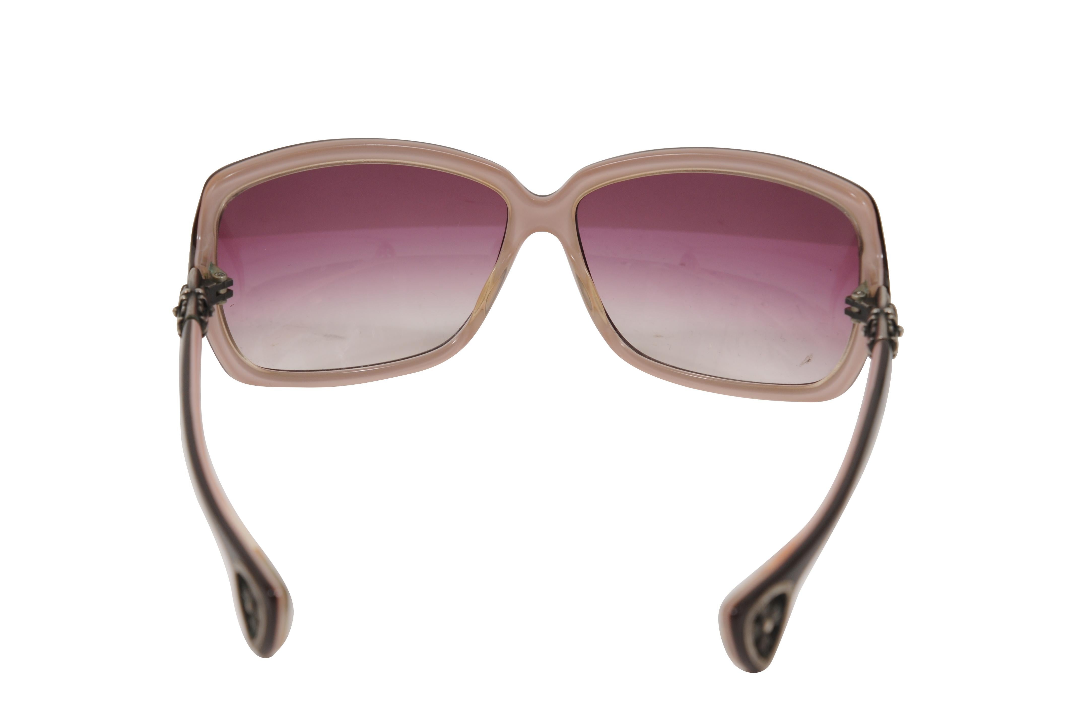 Chrome Hearts Vintage Warm Lunch Sonnenbrille SchwarzRosa Kreuz 925 Silber Schmetterling im Angebot 2