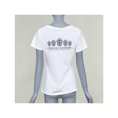 CHROME HEARTS white cotton black logo print U-neck tshirt L CHROME HEARTS white cotton black logo print U-neck tshirt L