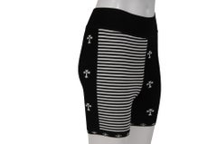 Chrome Hearts Women Split Shorts Size Medium Black White Striped Cross