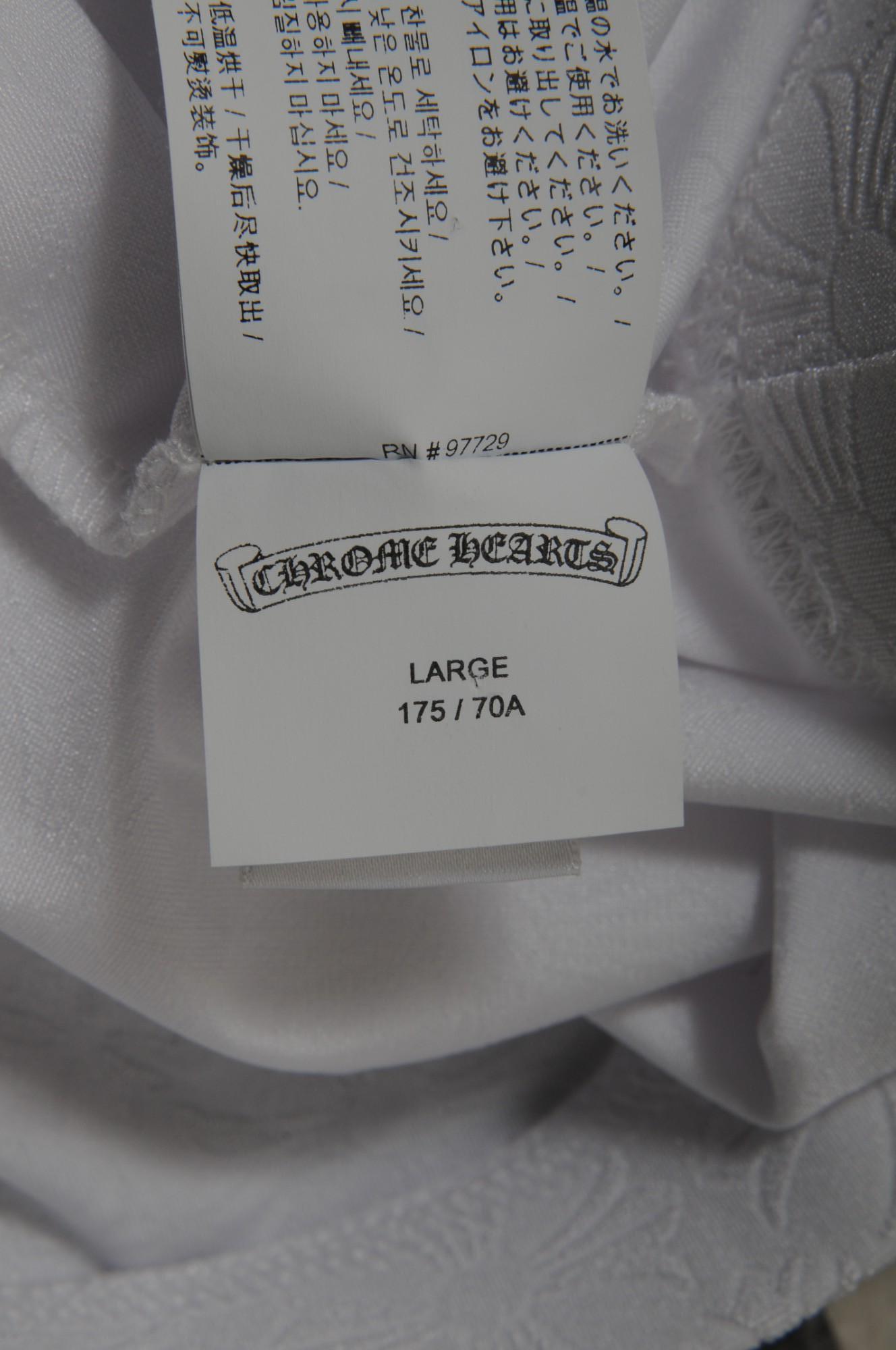 Chrome Hearts Womens Bike Shorts Size Large Jacquared Scroll Cross Logo White en venta 6