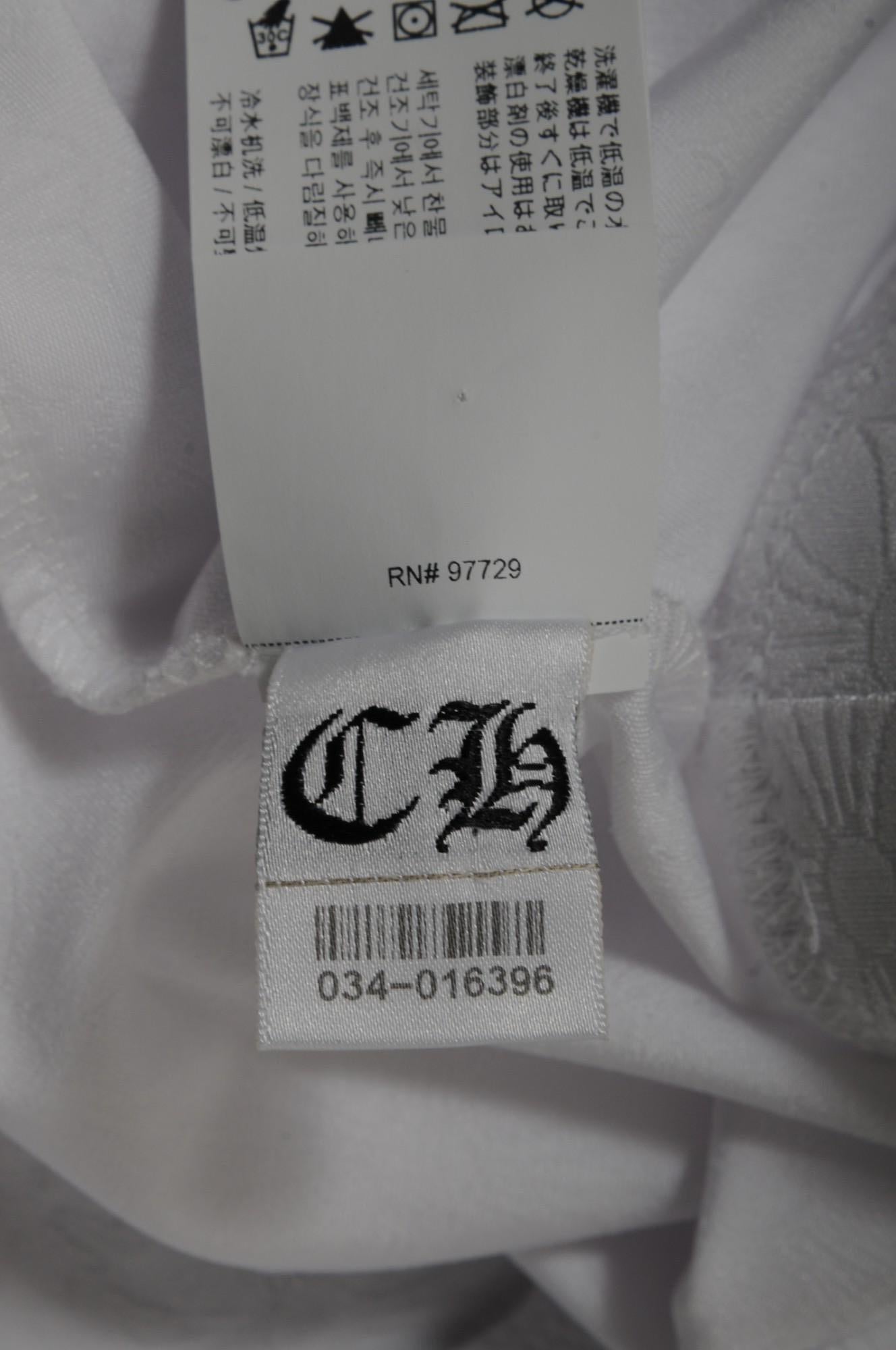 Chrome Hearts Womens Bike Shorts Size Large Jacquared Scroll Cross Logo White en venta 7