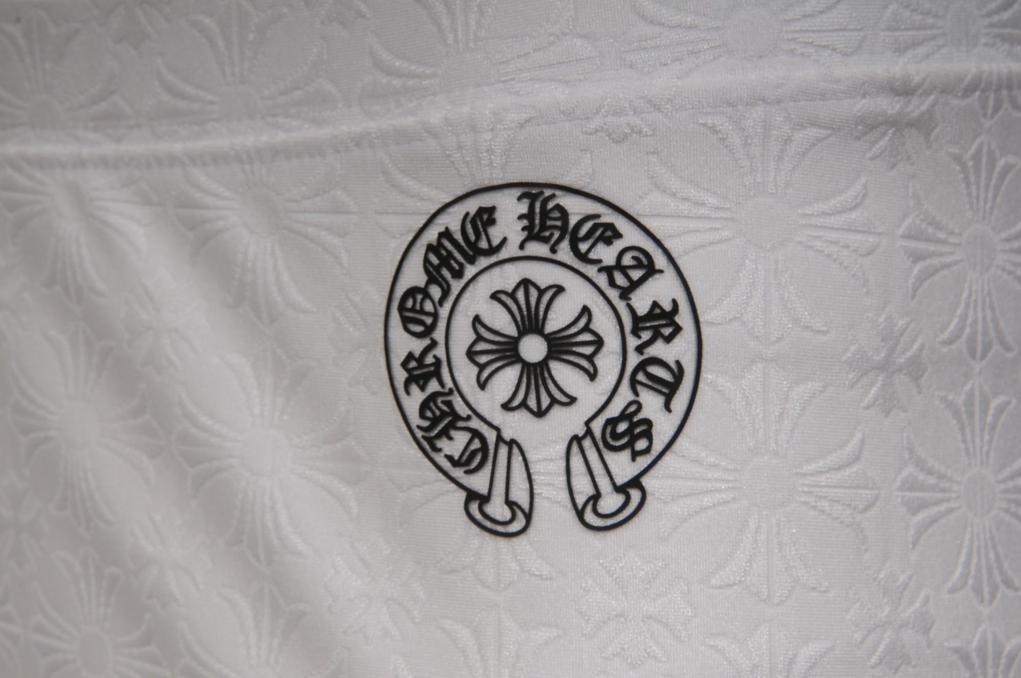 Chrome Hearts Womens Bike Shorts Size Large Jacquared Scroll Cross Logo White en venta 8