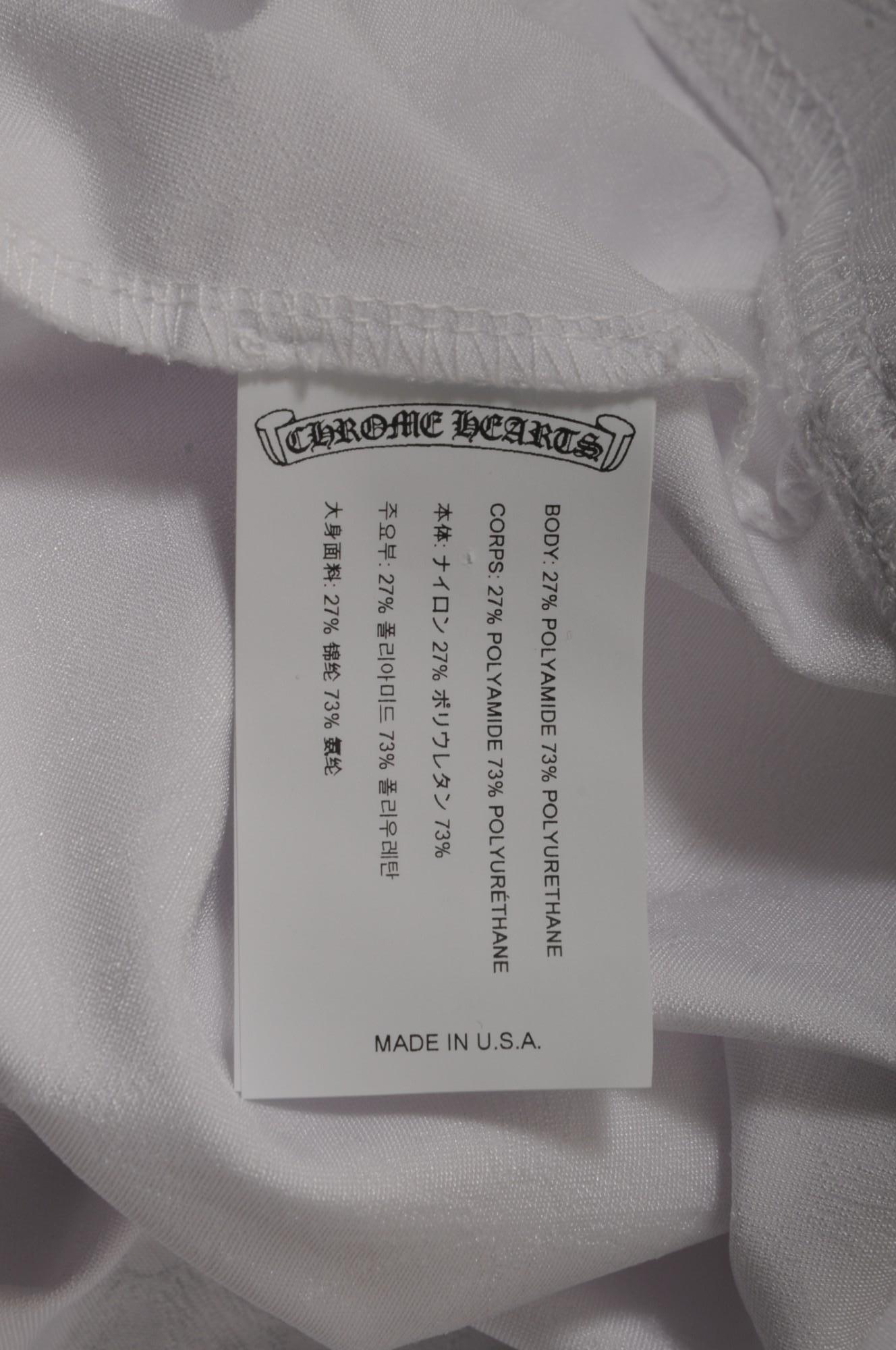 Chrome Hearts Womens Bike Shorts Size Large Jacquared Scroll Cross Logo White en venta 3