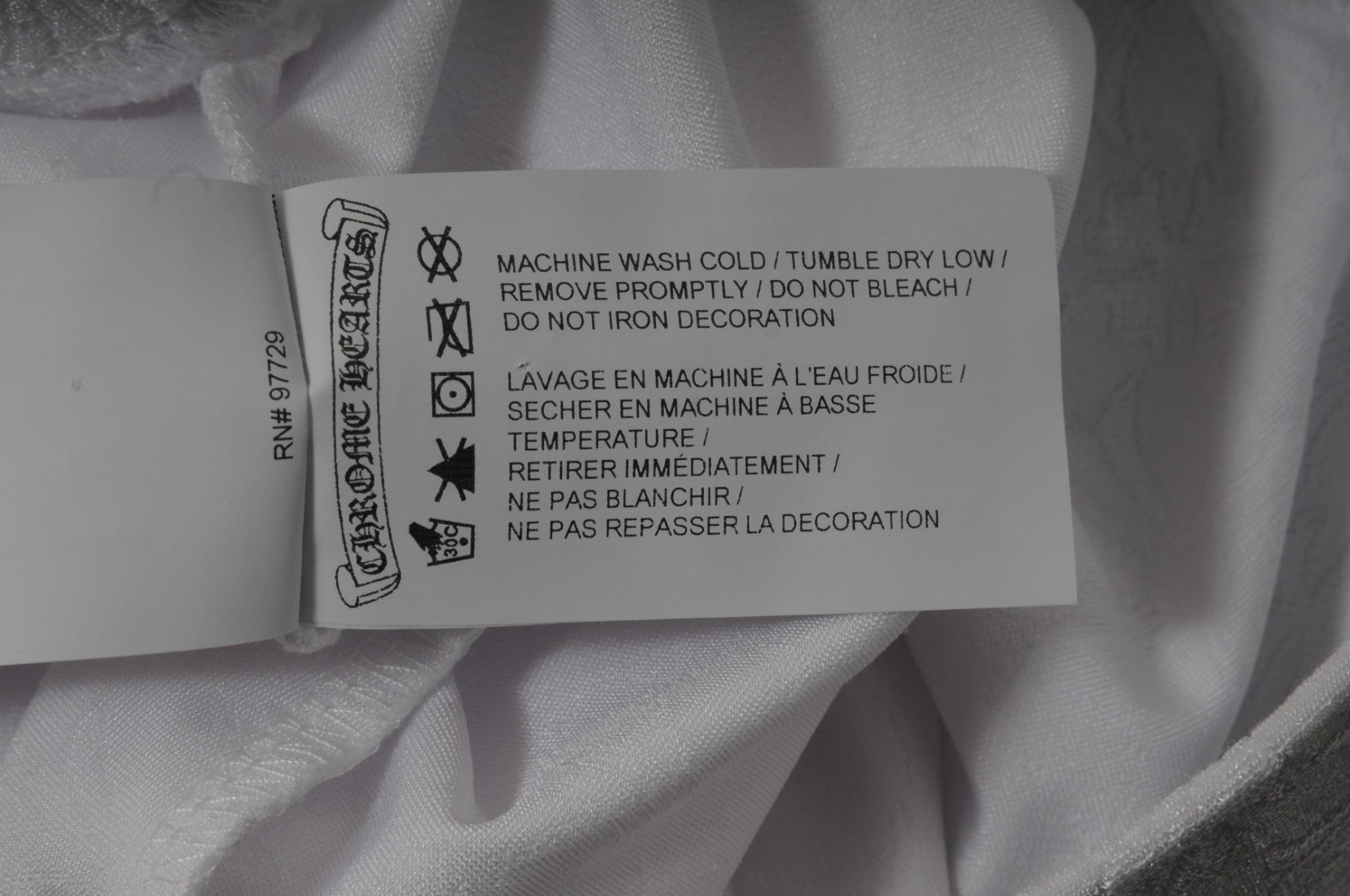 Chrome Hearts Womens Bike Shorts Size Large Jacquared Scroll Cross Logo White en venta 4
