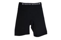 Chrome Hearts - Pantaloncini da motociclista da donna di taglia media con logo nero e bianco - Althetic