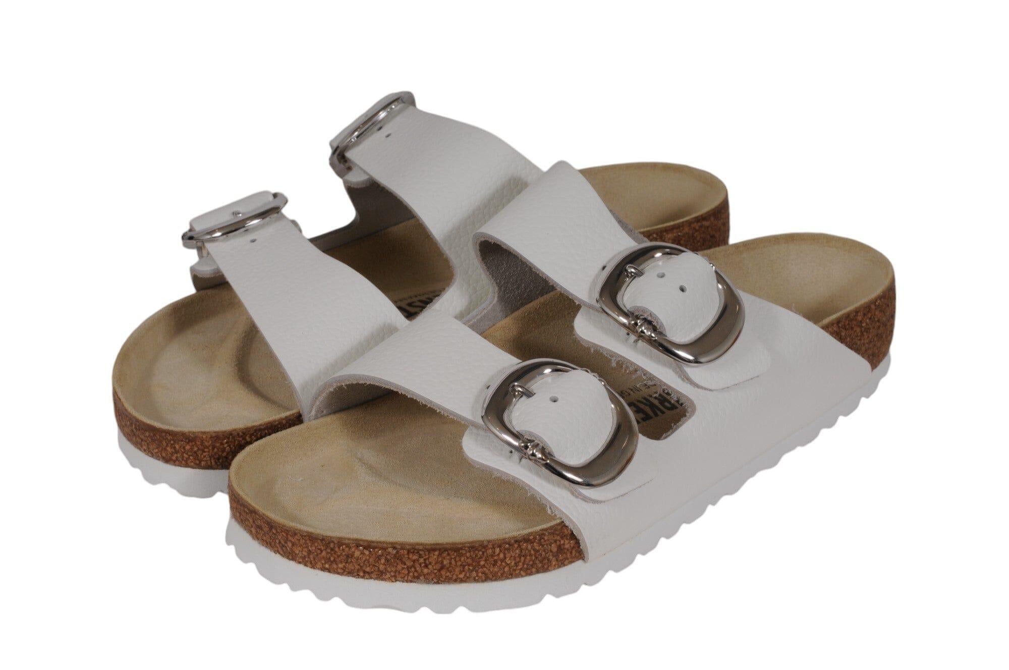 Chrome Hearts Womens Birkenstock Arizona Double Buckle White Sandalen EU 38 US 7 (Grau) im Angebot