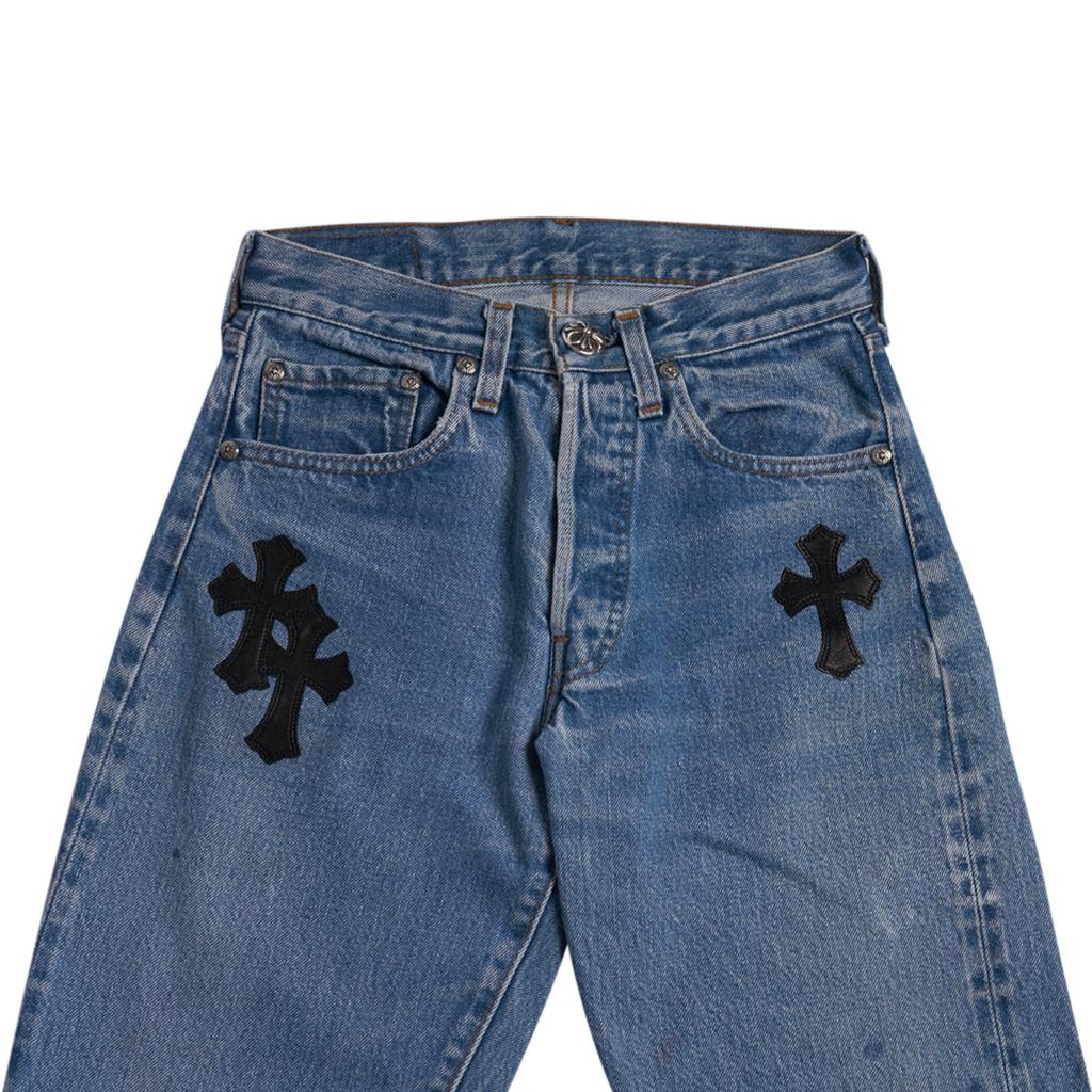 Chrome Hearts x Levi Strauss Jean Leather Crosses Sterling Silver Button  Fly 25 at 1stDibs | cross jeans, jeans with crosses on them, chrome hearts  levis