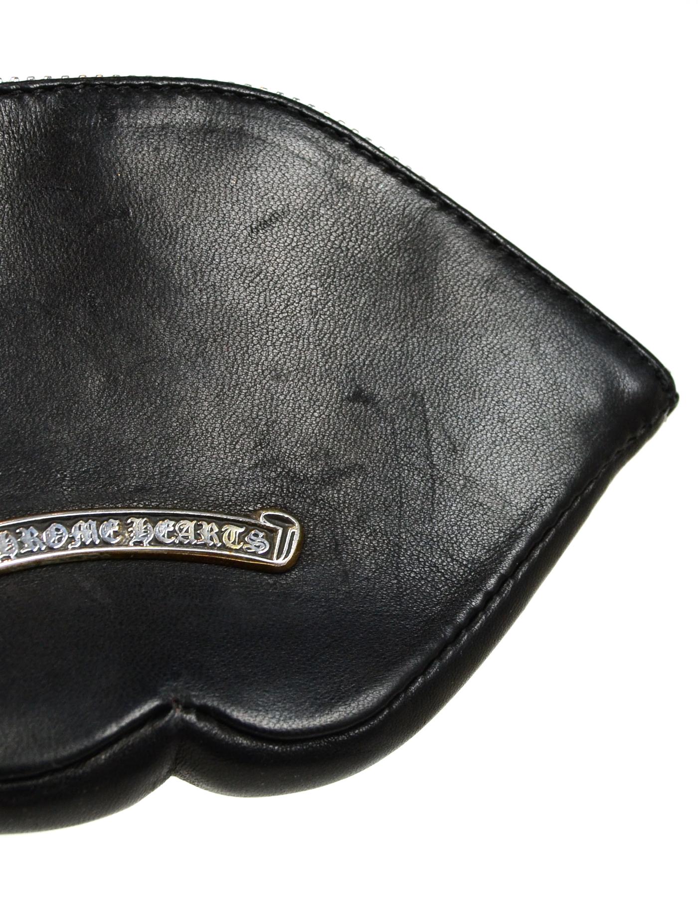 Chrome Hearts X Matty Boy Leather & Sterling Silver Chomper Coin Purse/Wallet In Excellent Condition In New York, NY