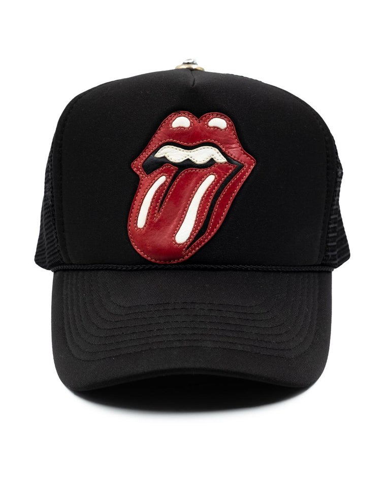 Chrome Hearts x Rolling Stones Leather Patched Trucker Hat at 