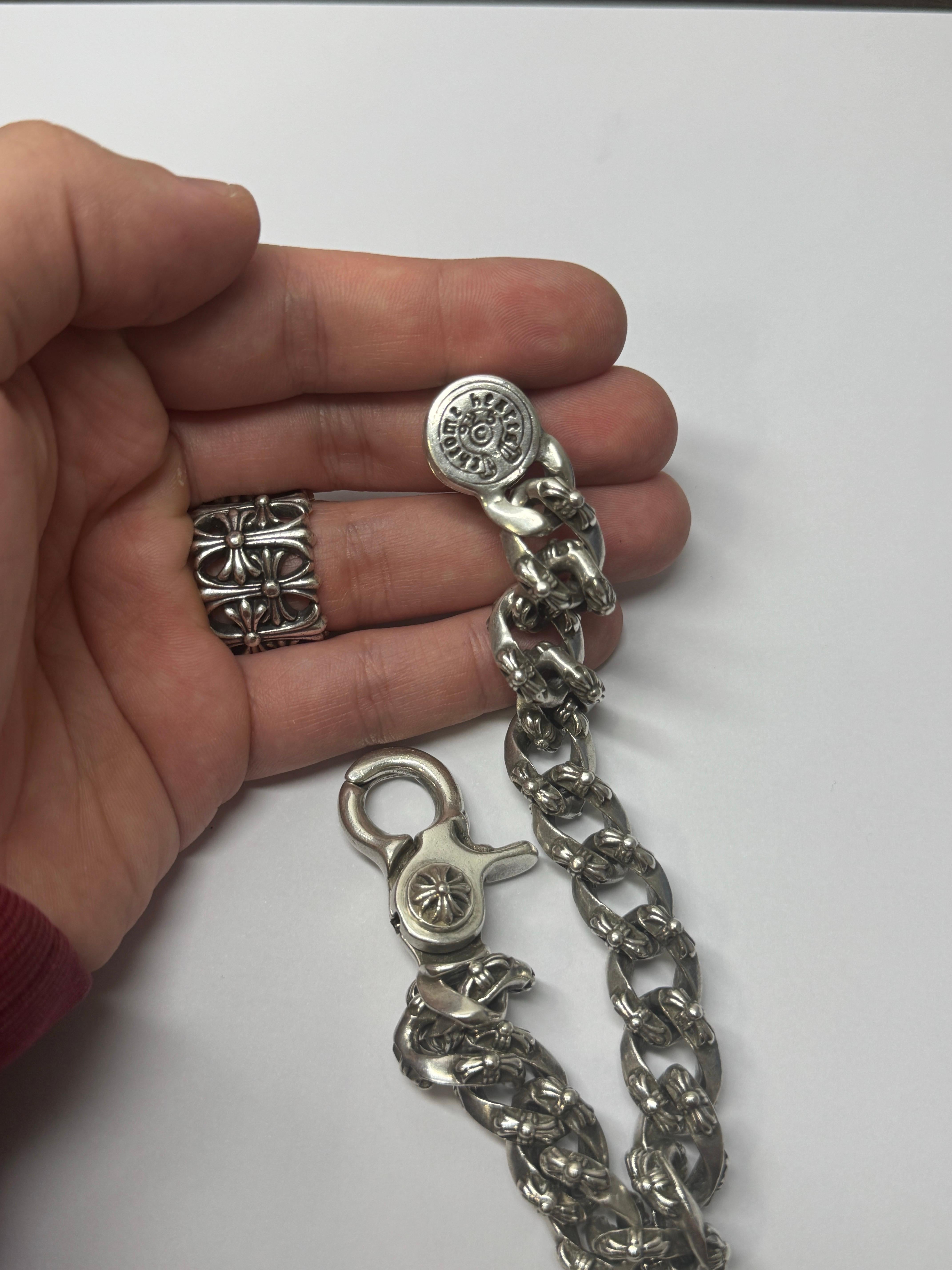 Chrome Hearts XL Extra Fancy Cuban Link Bracelet Lobster Clasp 2